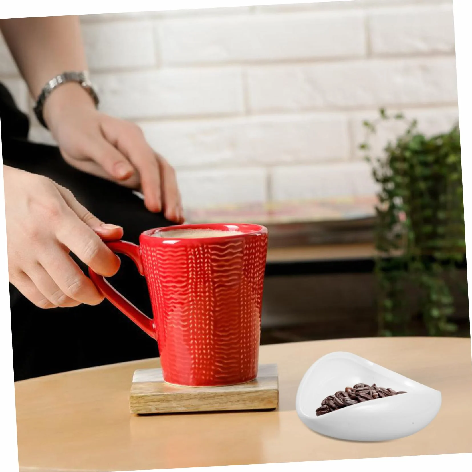 5 Piezas Bandeja De Exhibición Cuchara Medidora De Granos De Café Cuchara De Té Kongfu Vaso Dosificador De Cafe Recipiente De Té Suelto Platos De Granos De Café Cerámica Ciieeo