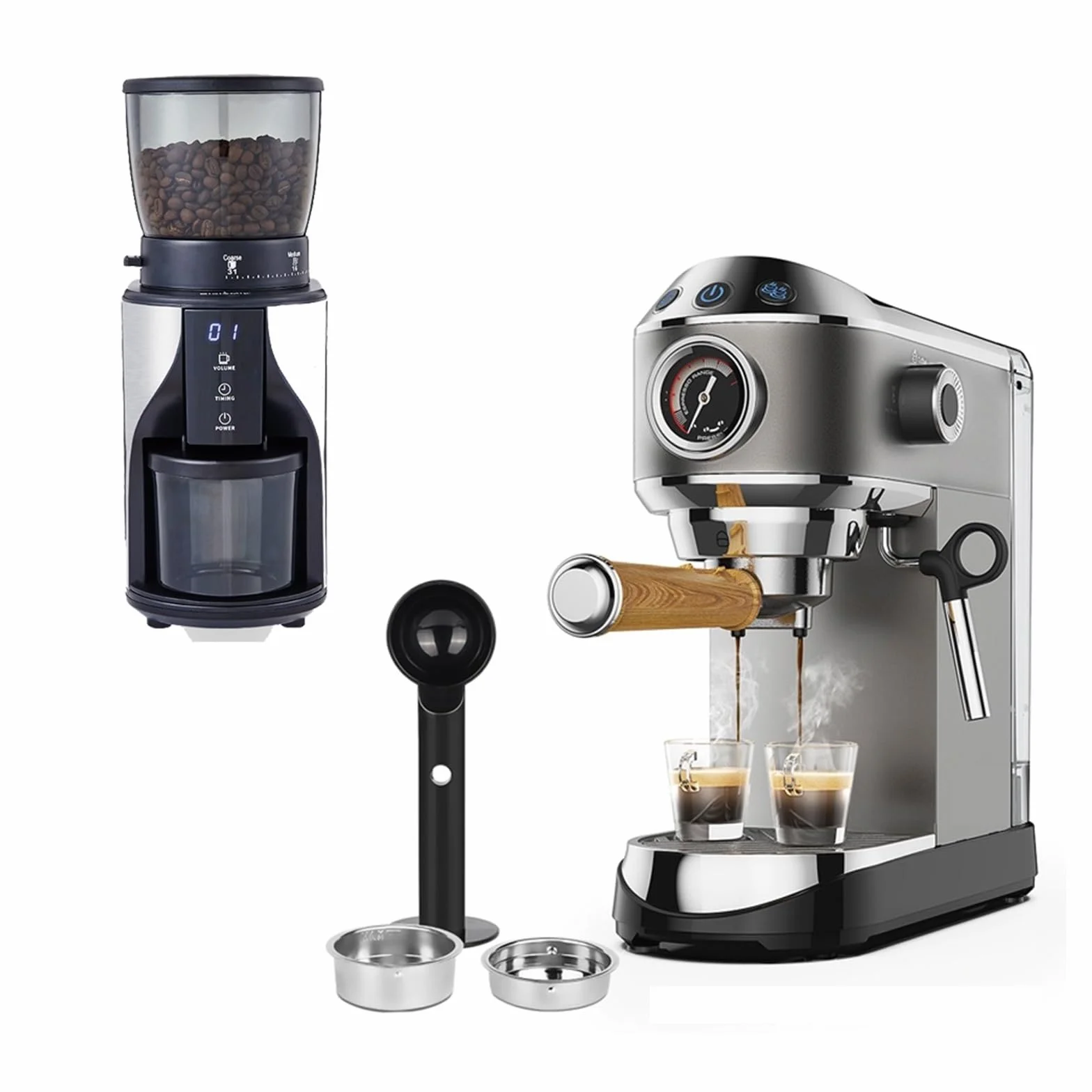 Cafetera automática para Espresso, con vaporizador de Leche, Capuchino y café Leche.