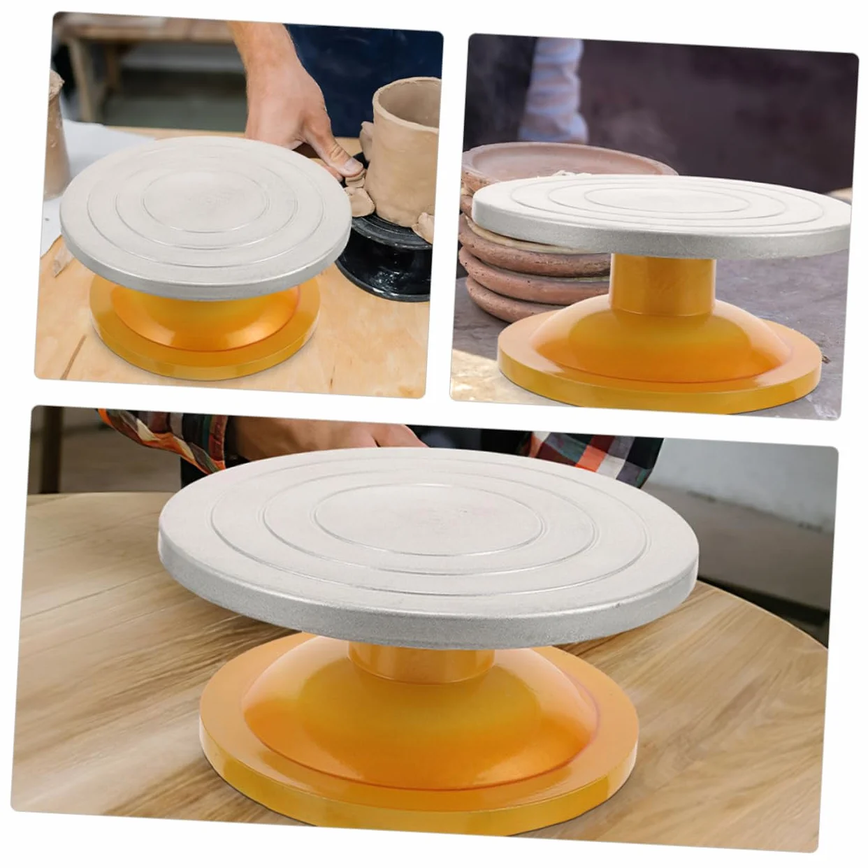 Mobestech 2 Piezas Soporte Giratorio Tartas de Base Estable Plataforma Decorar Pasteles Repostería y Cumpleaños Incluye Turntable