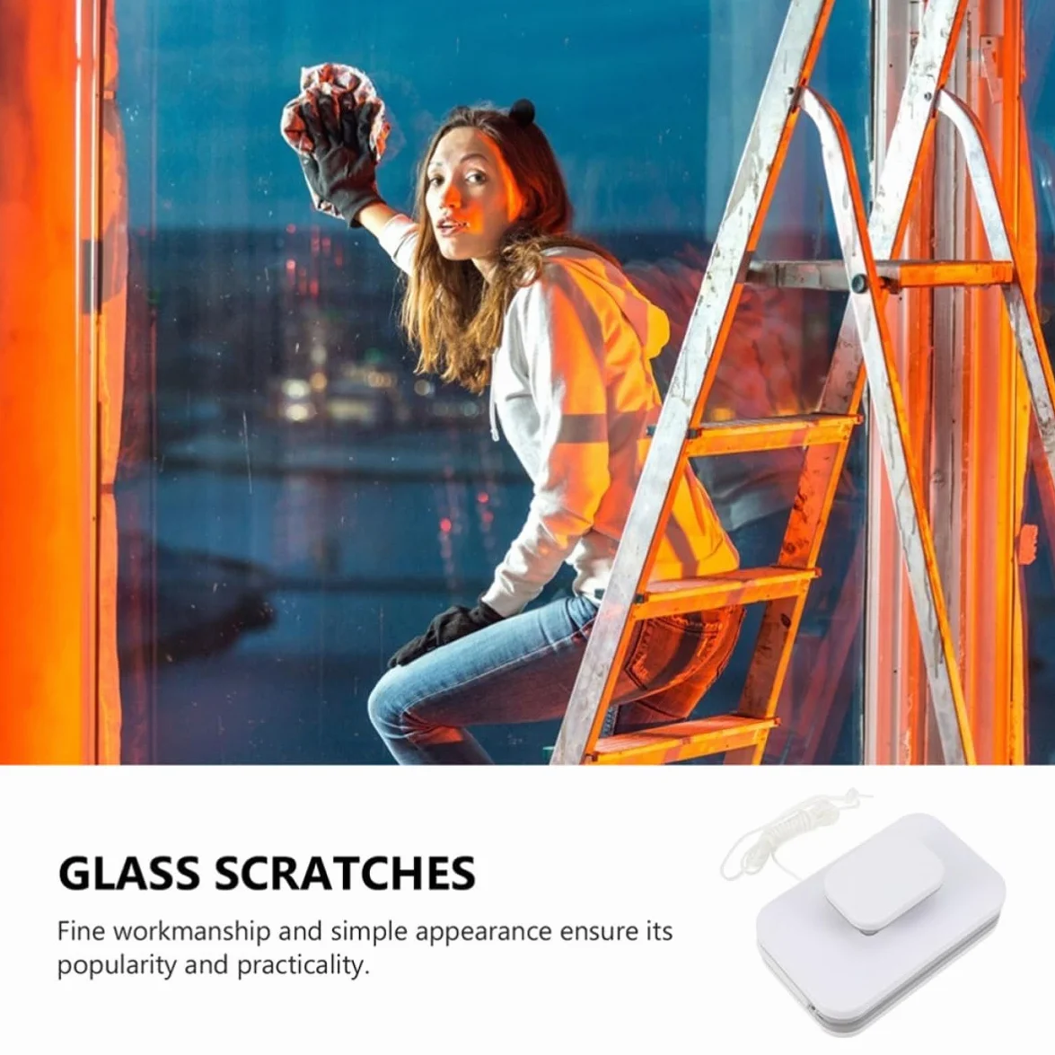Cabilock Limpiador Magnético y Cuerda de Seguridad Fuerte Absorción de Agua para Ventanas de Doble Cara para Limpieza en Ventanas Difíciles de Alcanzar