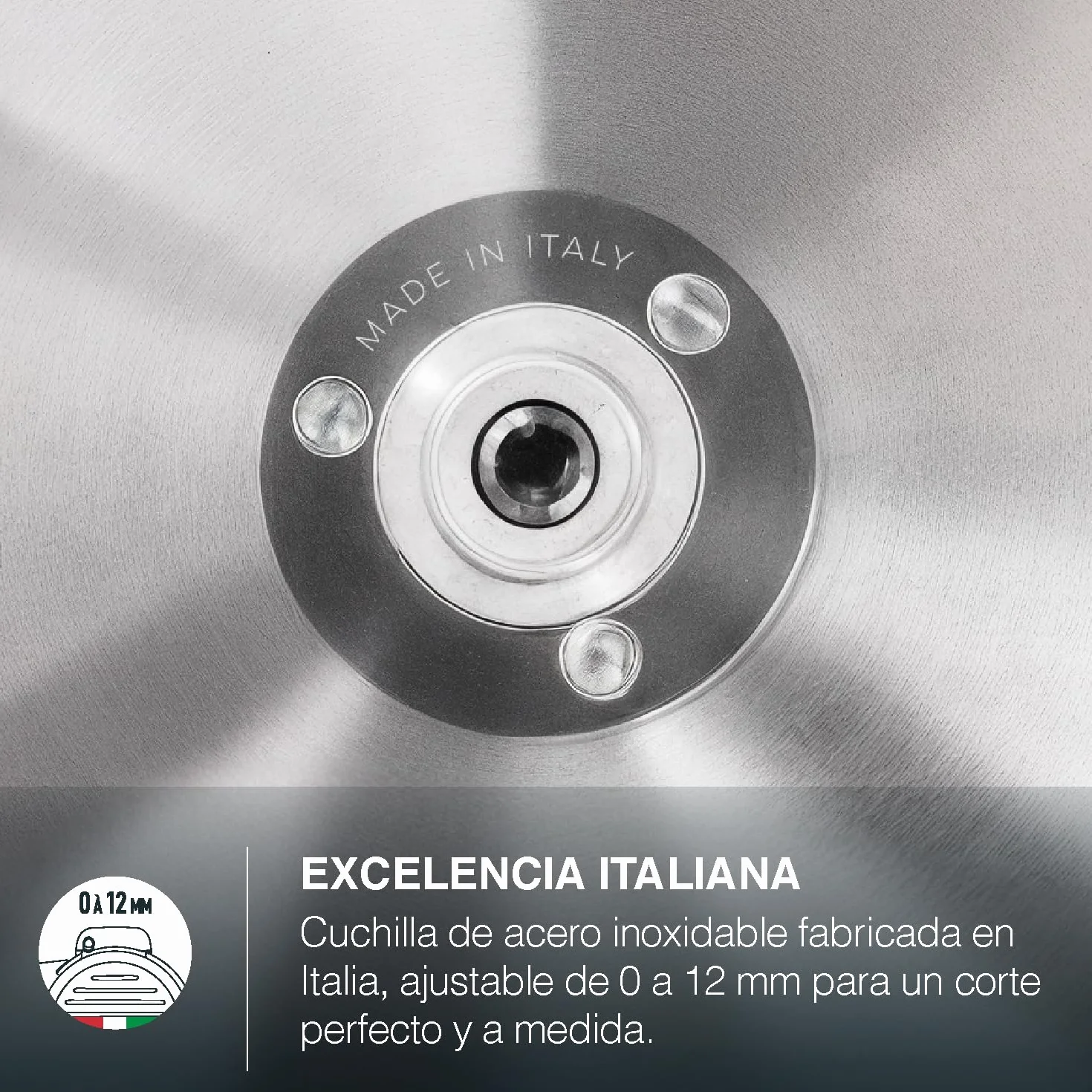 Cortafiambres eléctrico profesional MSX252 de H.Koenig - Cuchilla de 25 cm, corte ajustable 0-12 mm, afilador integrado, gran superficie de corte, 282 rpm – Negro