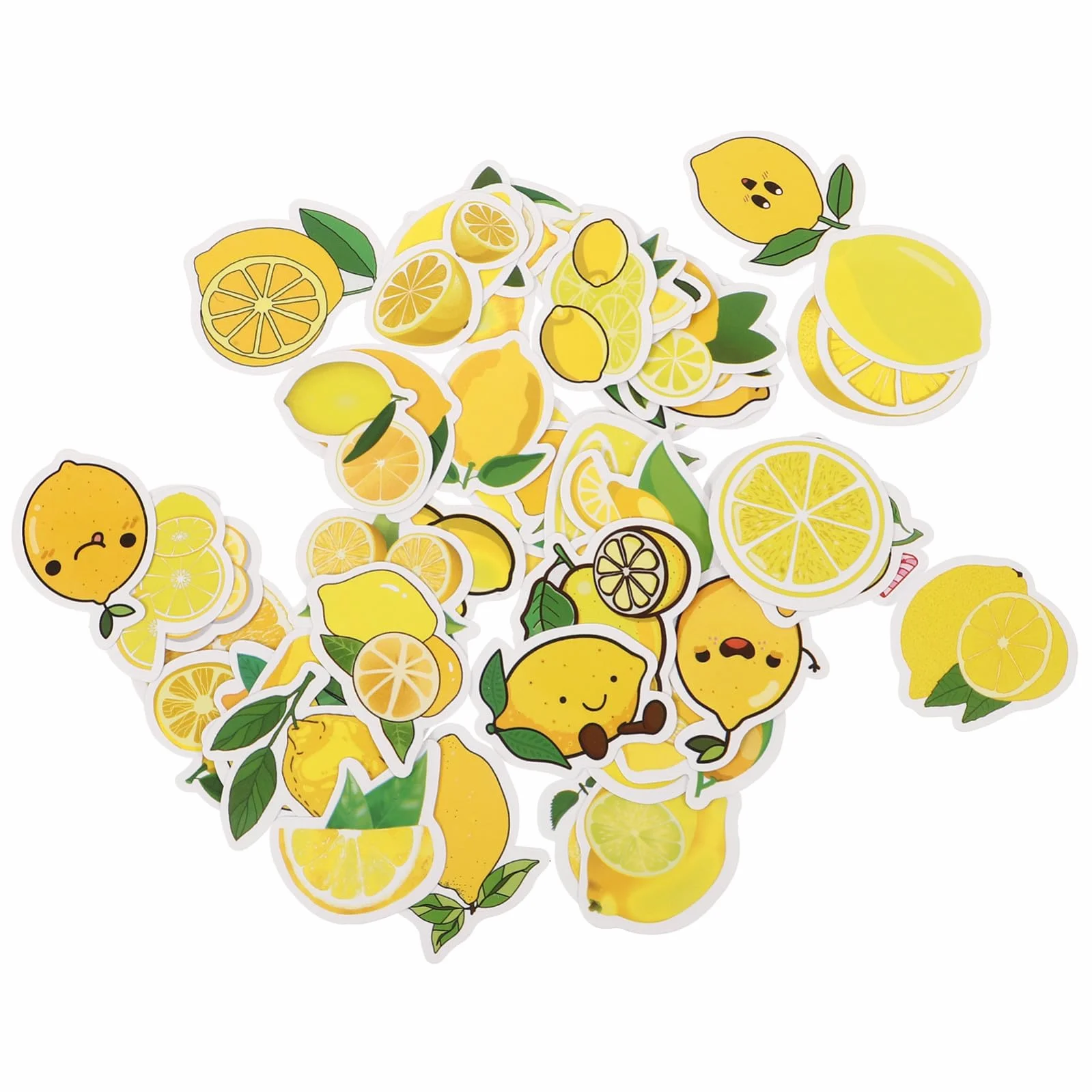 DOITOOL 50 Pegatinas de Limón Amarillas, Estilo Adorable, Adhesivas Decorativas DIY para Decorar Maletas y Ordenador