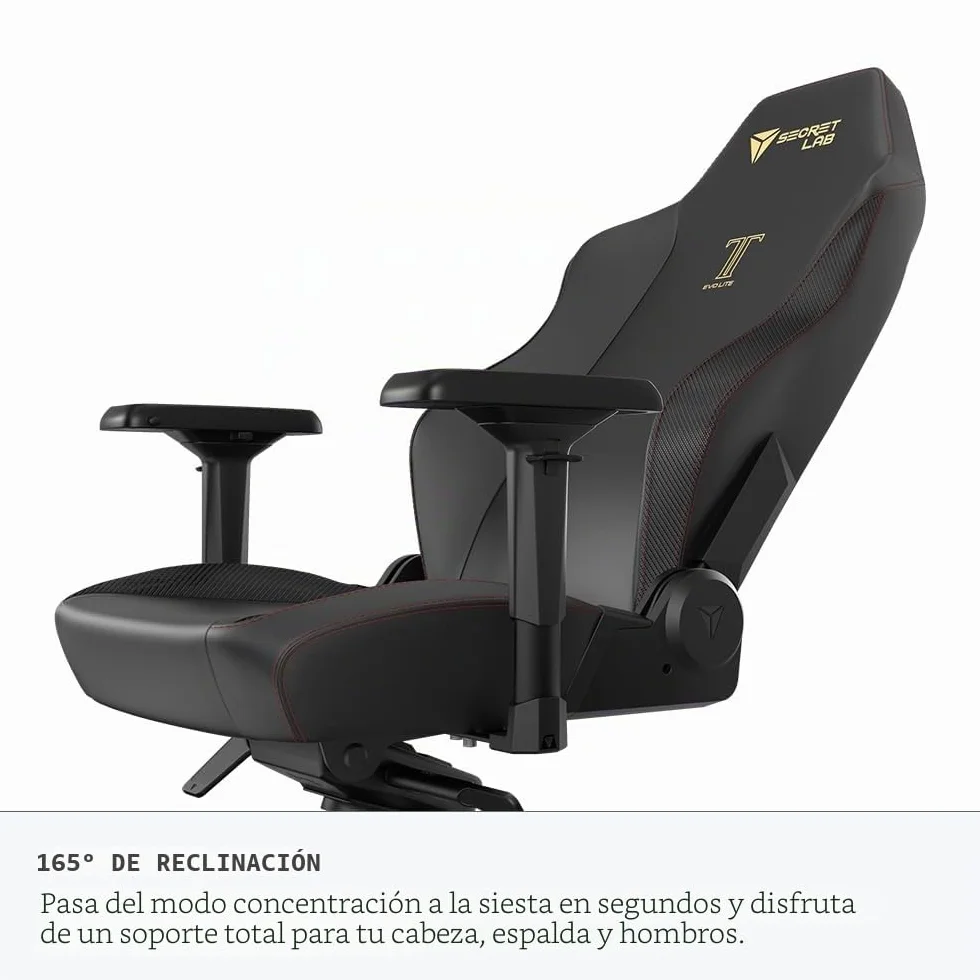 Secretlab Titan Evo Lite en BLACK3 Prime SoftWeave - Silla reclinable para computadora ergonómica y resistente con reposabrazos 4D y soporte lumbar, color negro
