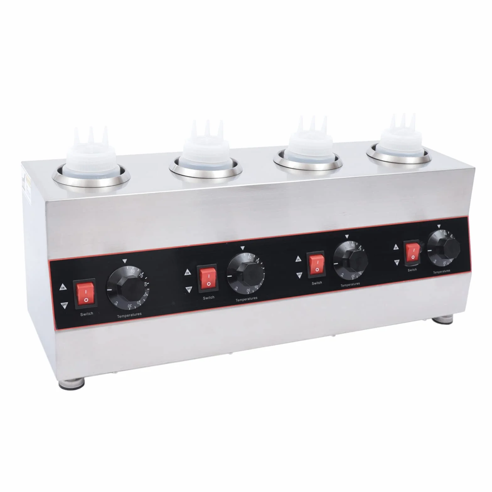 Dispensador de salsas, bomba dosificadora, dispensador de salsas, bomba de salsa comercial, de acero inoxidable, calentador eléctrico de salsa, 640 W, 30-85 °C, para botellas de salsa de