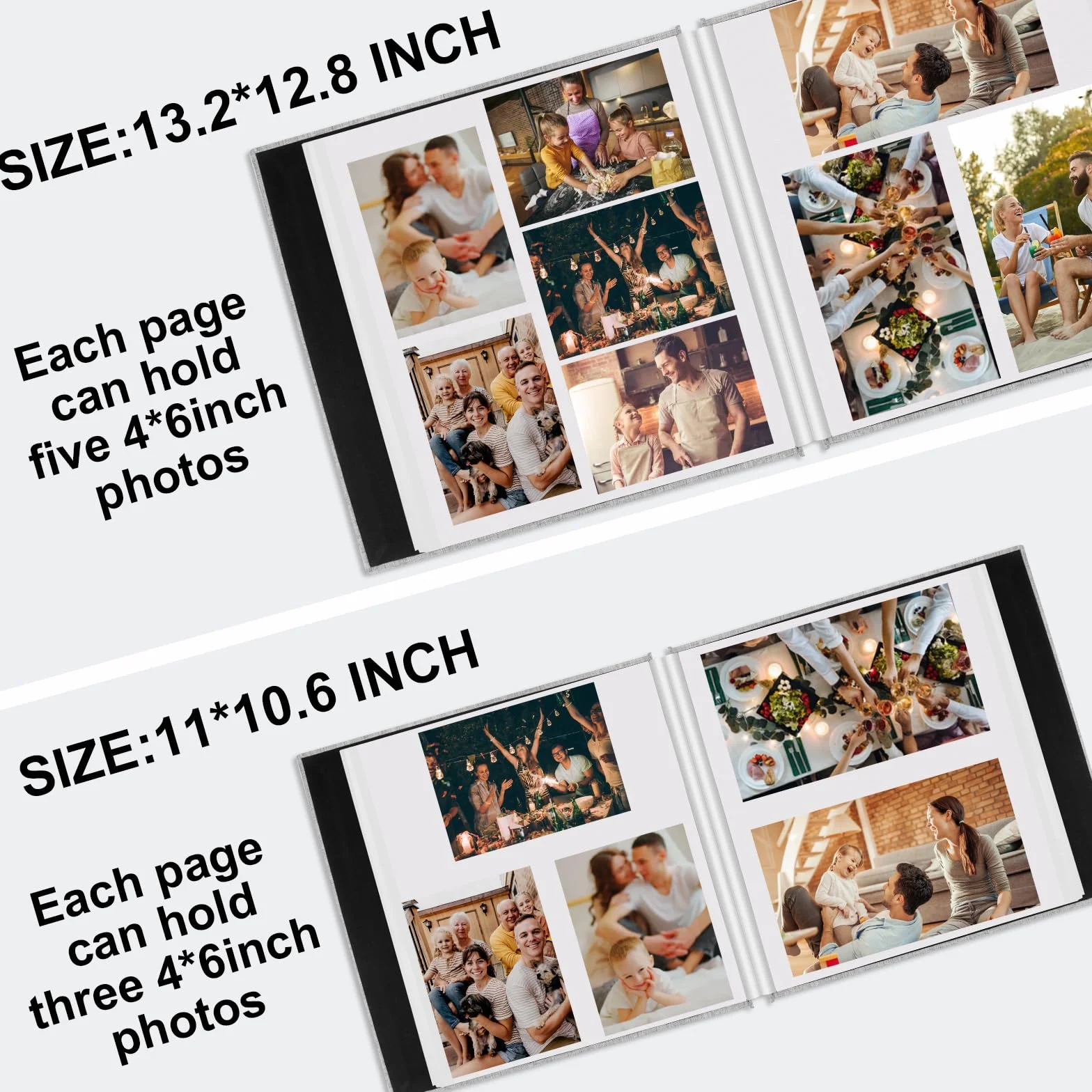 Zesthouse Álbum de fotos autoadhesivo, 60 páginas magnéticas para álbumes de recortes con página adhesiva, álbum de fotos con capacidad para 8 x 10 y 5 x 7 y 4 x 6 y 6 x 8 y 3 x 5, libro de fotos