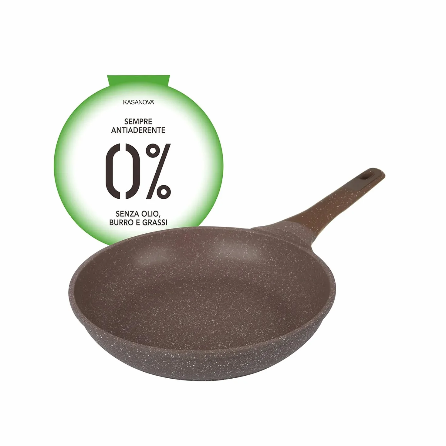 KASANOVA, sartén antiadherente 0% grasa, para inducción y todos los tipos de cocinas, con mango antideslizante, revestimiento antiadherente, sartén para tortilla. (26 cm)