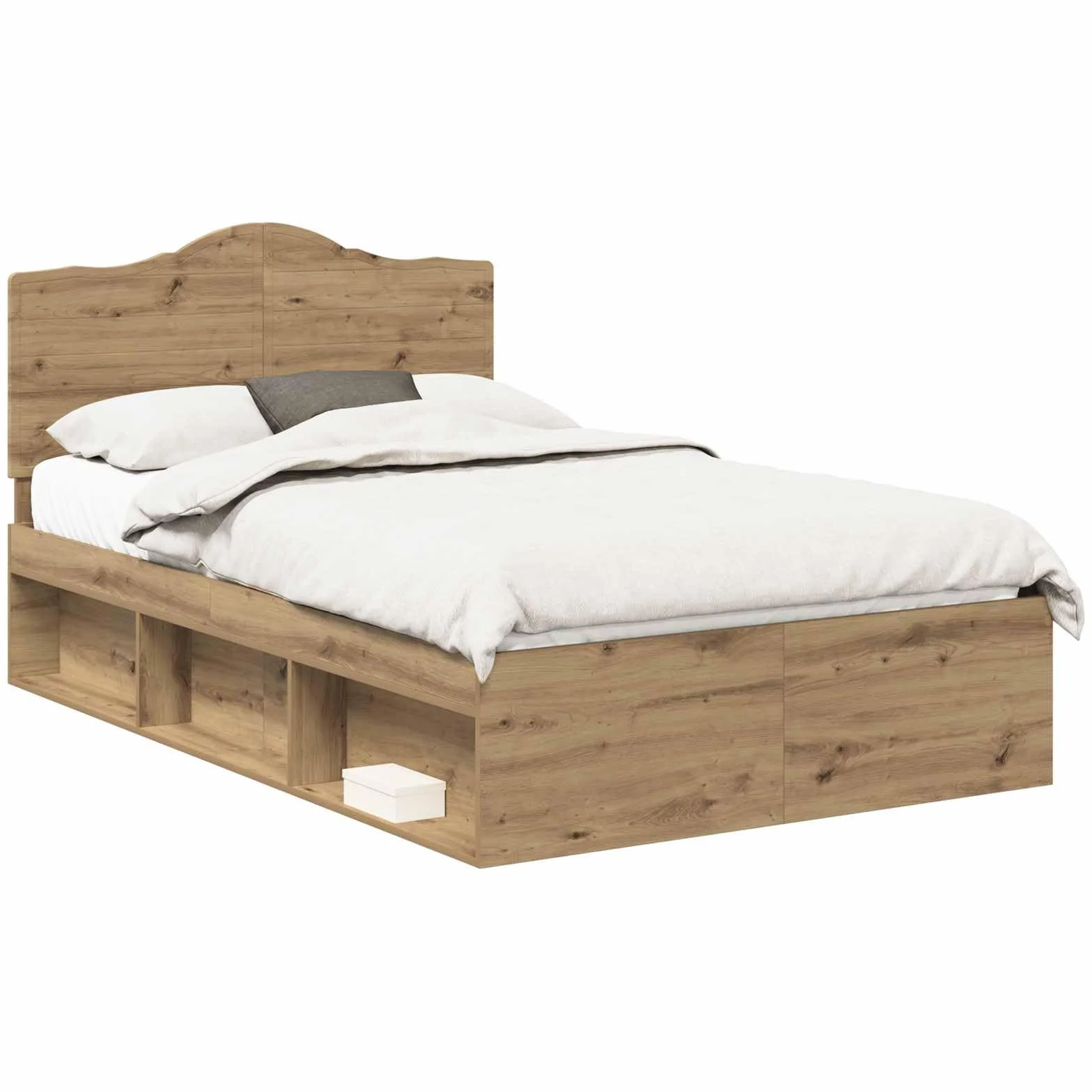 vidaXL Estructura de Cama con cabecera Roble Artisan 120 x 200 cm