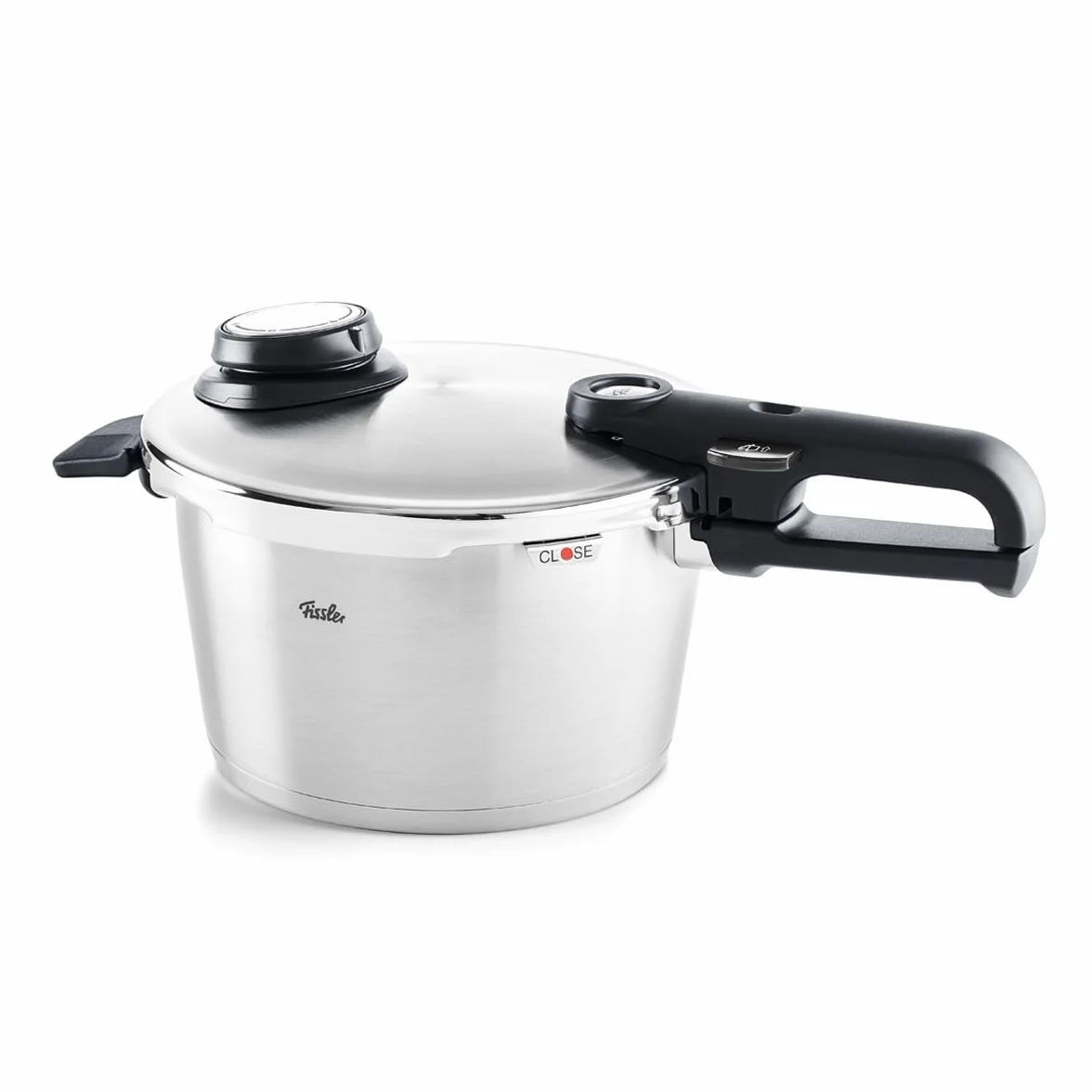 Fissler Vitavit Premium Olla a presión de 4,5 L y 22 cm de diámetro, acero inoxidable, 4 niveles de cocción, incluye accesorio de cocción al vapor, inducción