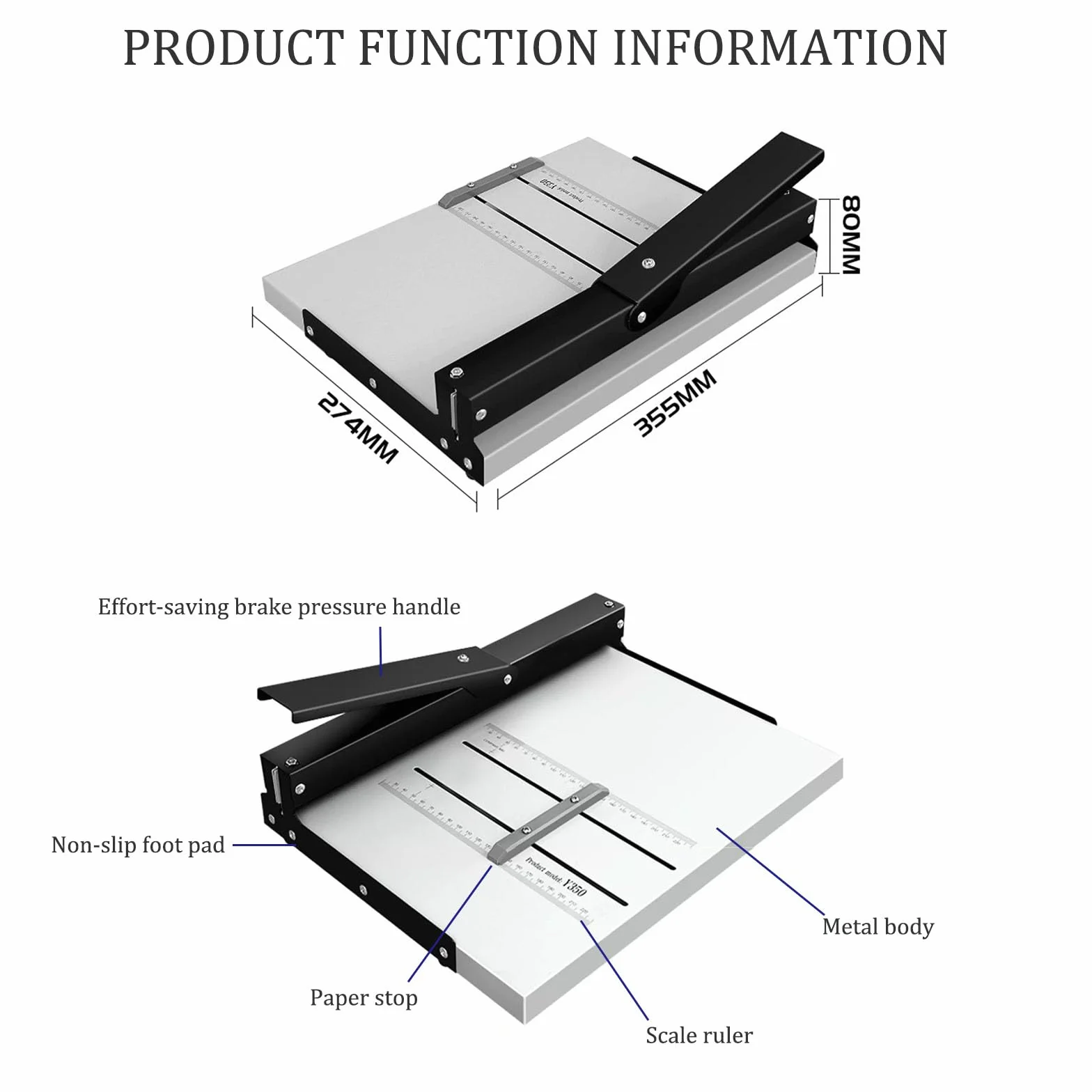 Creasing Machine A3 - Marcador de papel resistente y carpeta para pliegues A4, uso en oficina comercial, perfecto para hacer tarjetas y prensa de libros