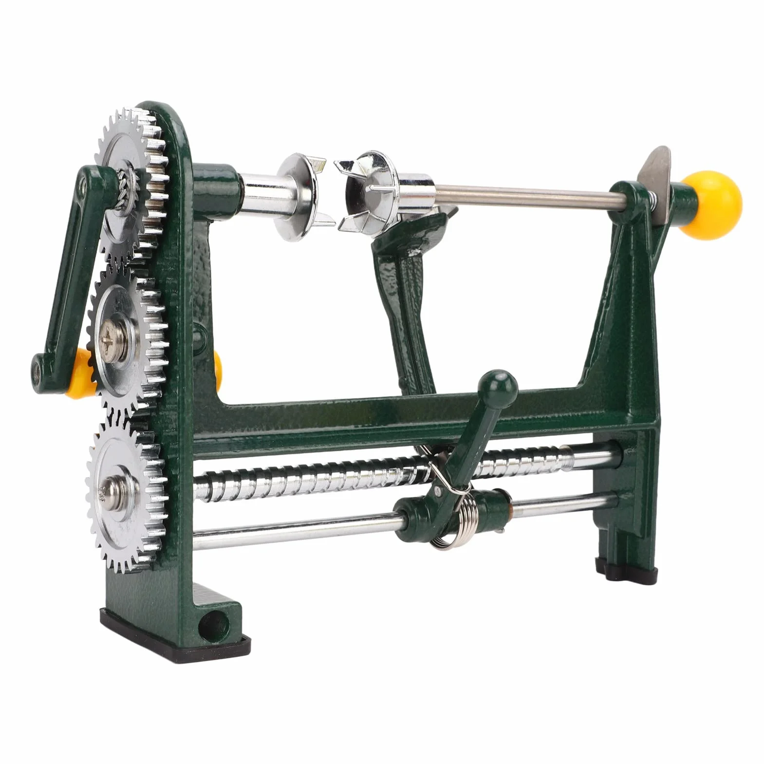 Pelador Multifunción Acero Inoxidable Cortador Corazones para Peras Frutas Base Abrazadera Verde