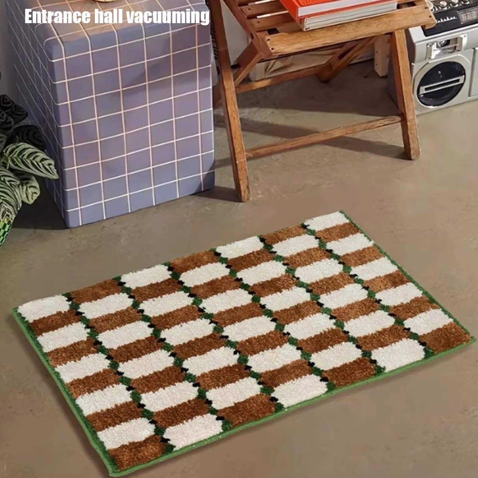 Alfombra de Baño Lavable a Máquina, Alfombrillas de Microfibra Absorbentes, Alfombrilla Antideslizante para Bañera, Suelo, Baño, Hogar y Cocina(A)