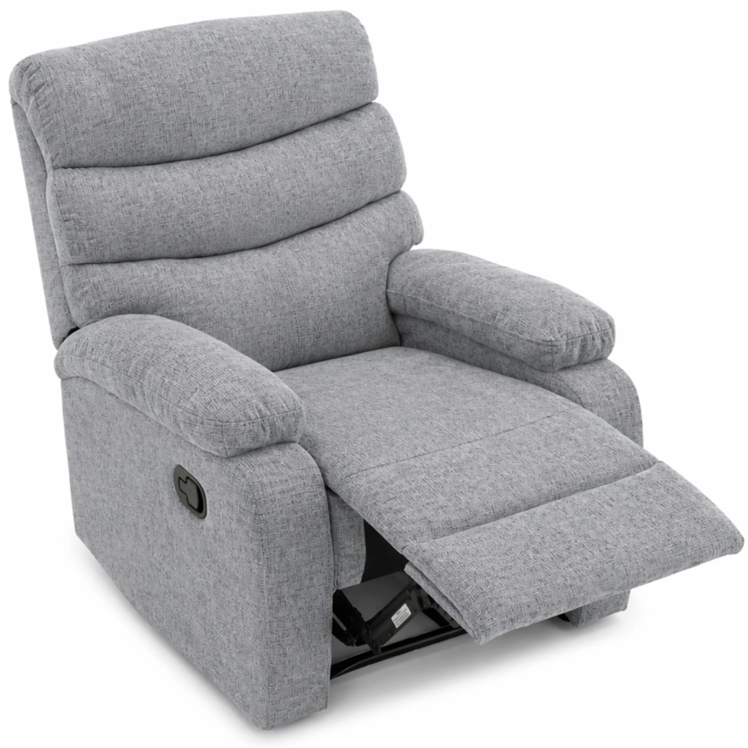 DESCANSIN - Sillon Relax Reclinable Manual con Palanca | Tapizado Tela Suave Antimanchas | Sillón Relax Asiento Firme y Respaldo Mullido | para 1 Persona | Relleno Resistente y Adaptable (Gris Claro)
