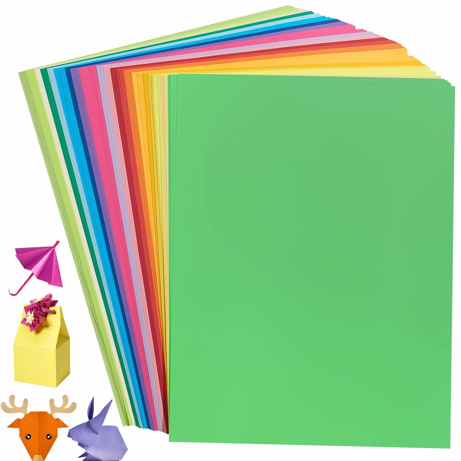 Papel de origami A4 200 hojas 20 colores brillantes 70 g/m² doble cara manualidades