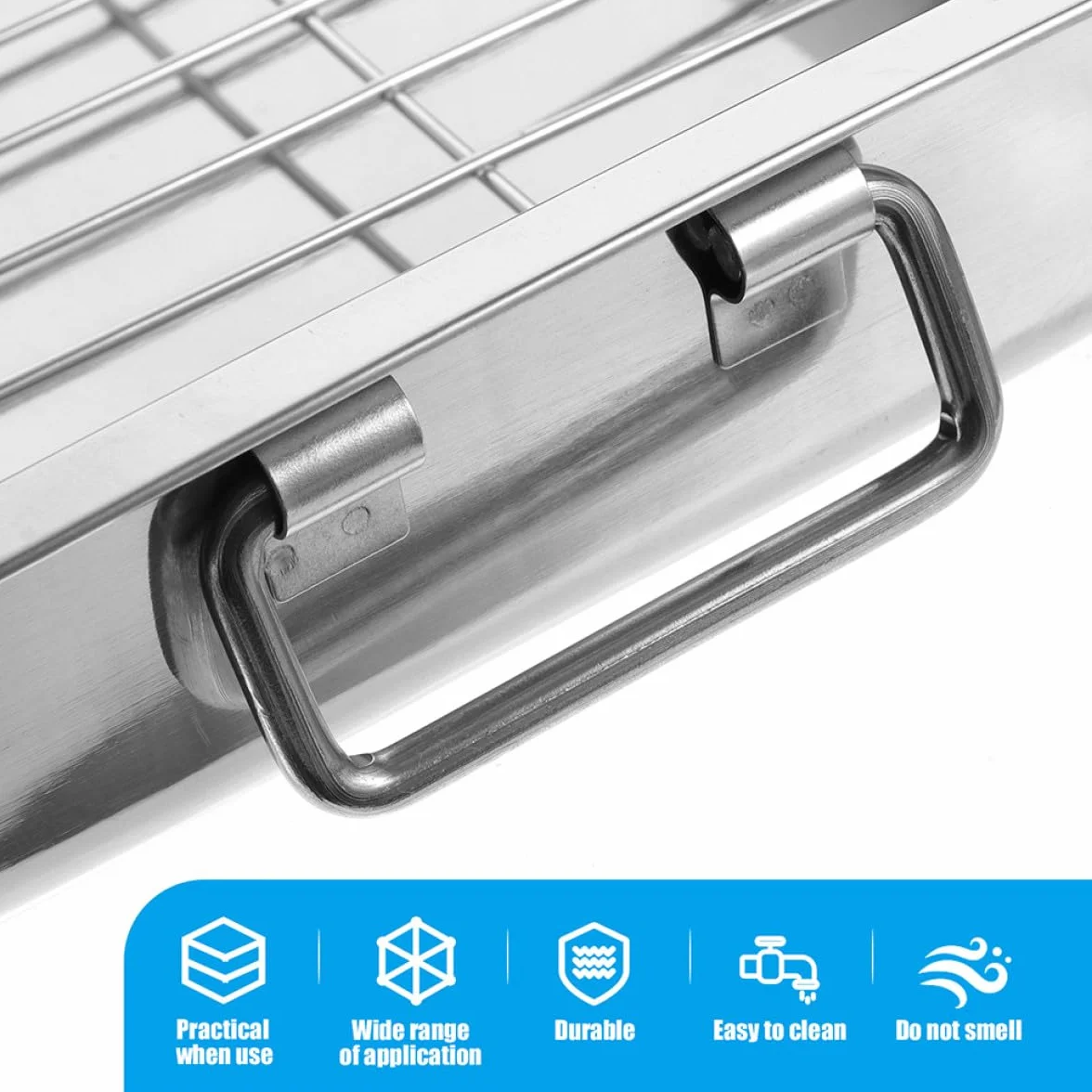 Artibetter Bandeja para Hornear Fácil de Limpiar y Mantener con Rejilla para Barbacoa de Acero Inoxidable Adecuado para y Snacks en Cocina
