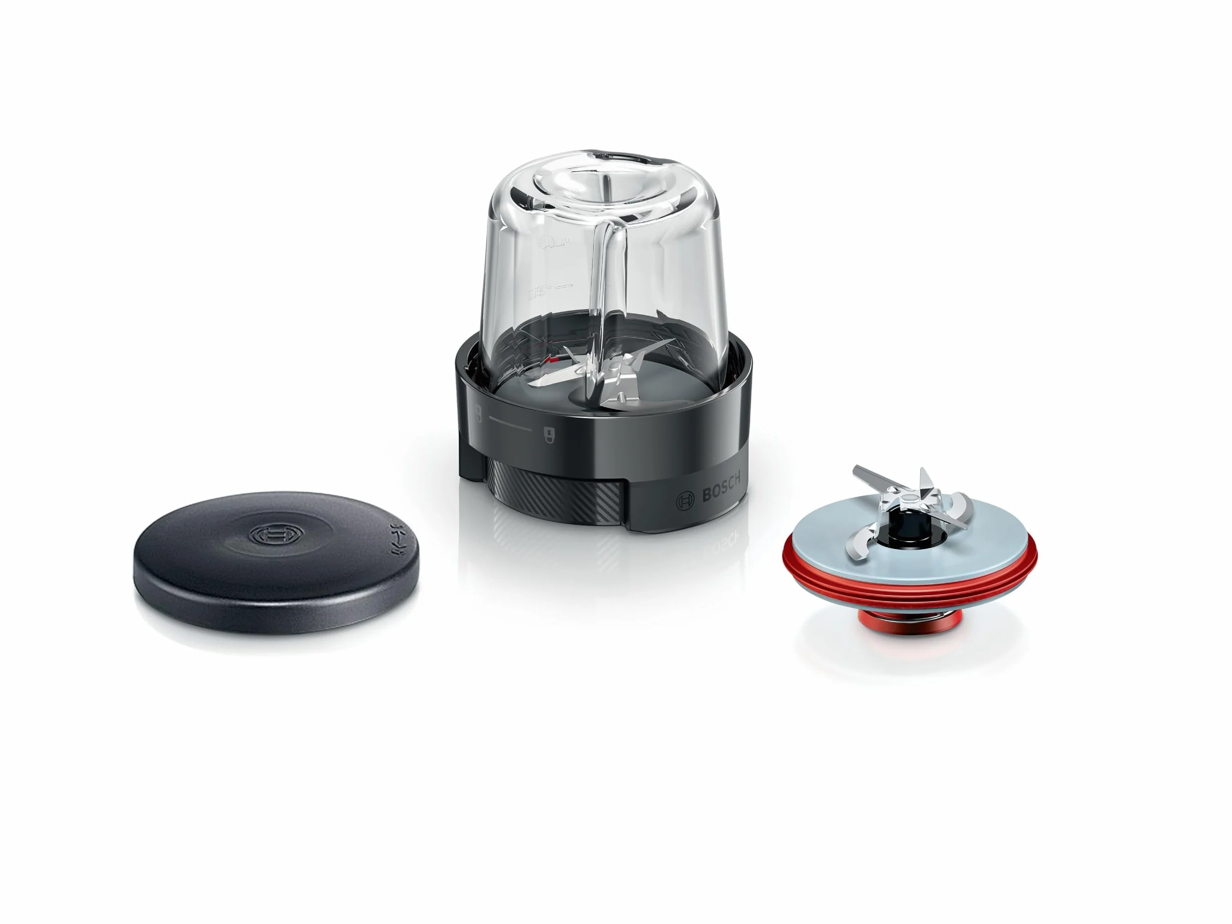 Bosch Accesorios MUZS68CG, picadora universal de cubitos de hielo, granos de café, para picar verduras, frutas, carne, para robot de cocina serie 6, serie 8, negro/acero inoxidable