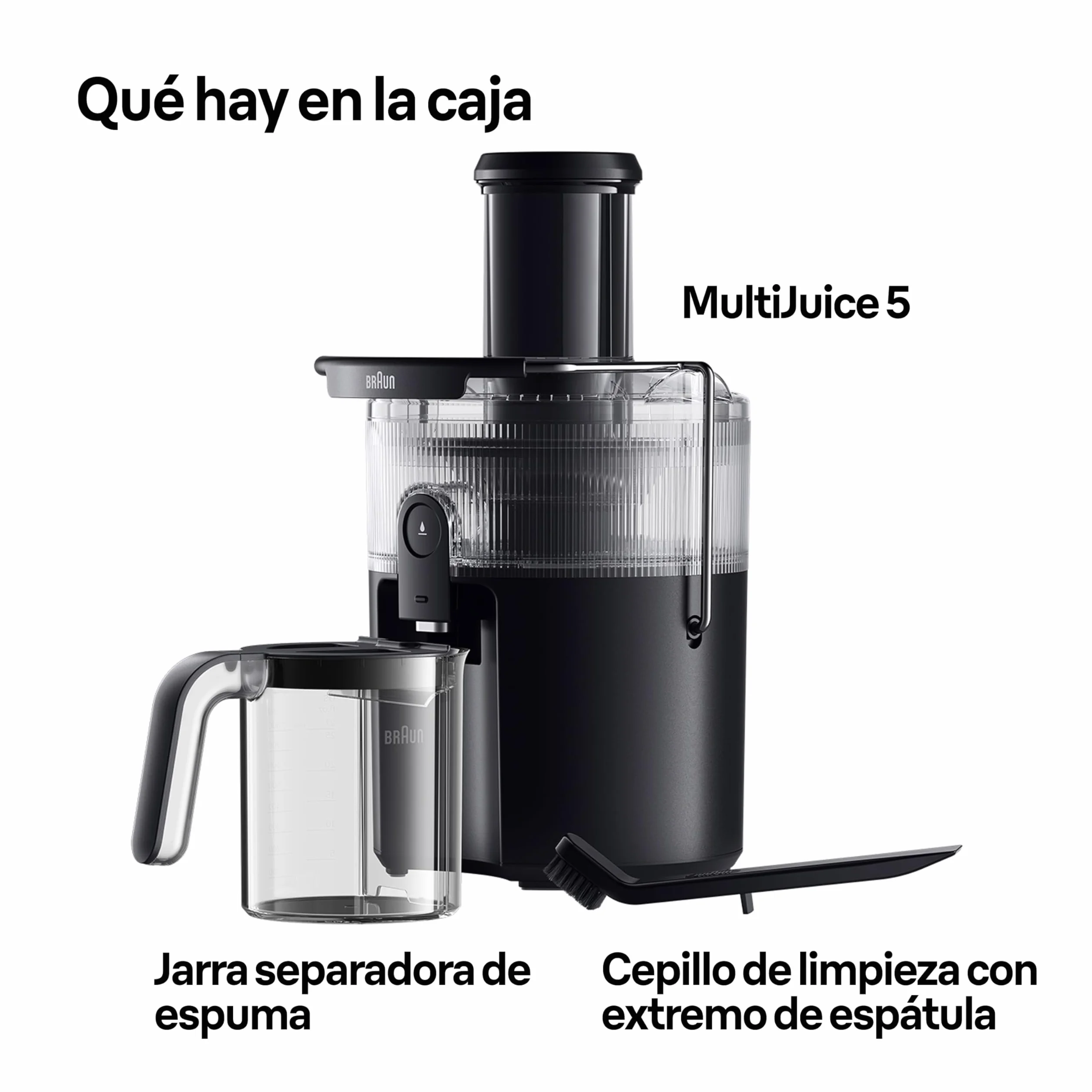 Braun MultiJuice 5 SJ5000 Licuadora Extractor 800 W Acero Inoxidable Negro