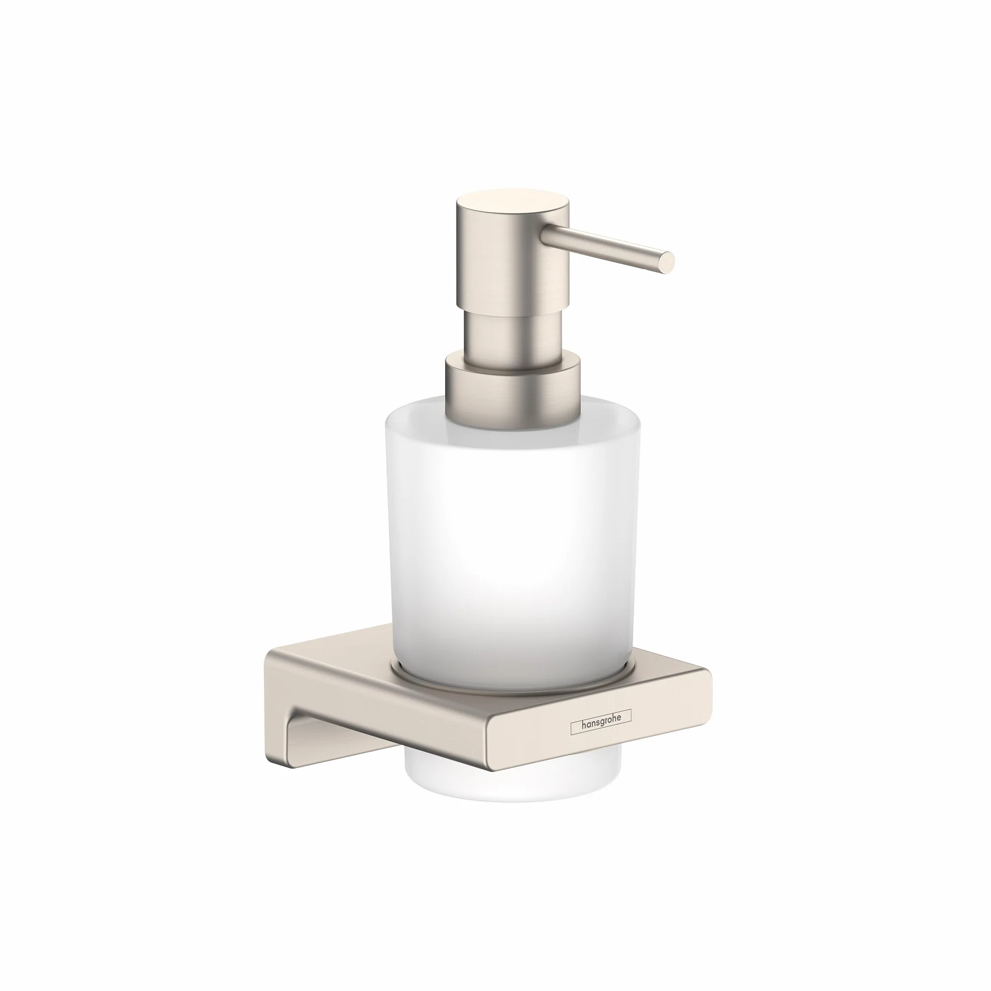 Hansgrohe AddStoris Modern 41745820 - Dispensador de jabón líquido para baño y Cocina en níquel Cepillado