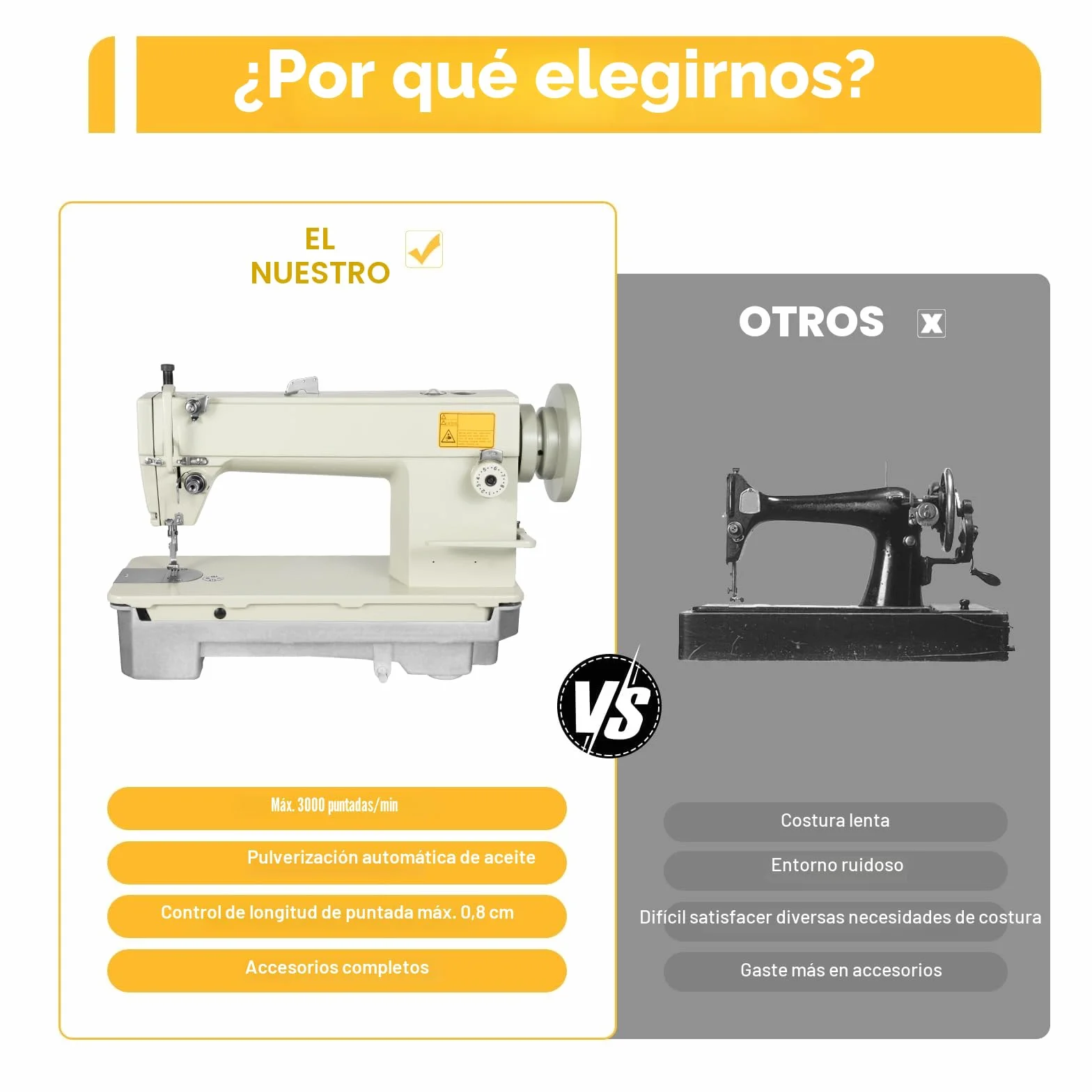 Máquina de coser de cuero, máquina de coser pesada, adecuada para coser materiales pesados, con lubricación automática