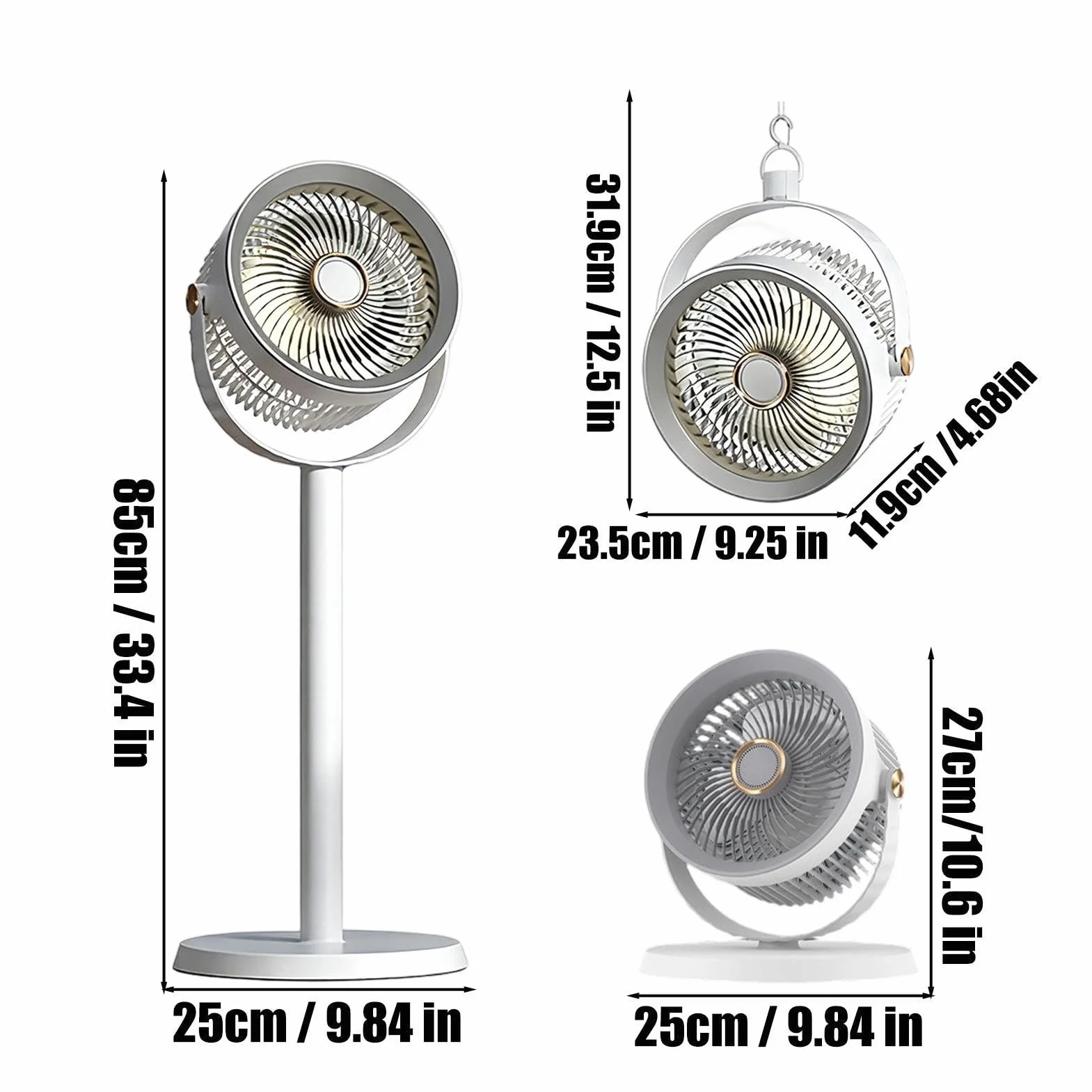 Ventilador vertical Soplador De Verano Silencioso Y Recargable Con 5 | Ventilador de suelo bajo consumo Para Salón, Oficina, Hogar, Cocina, Interior, Exterior Y Camping