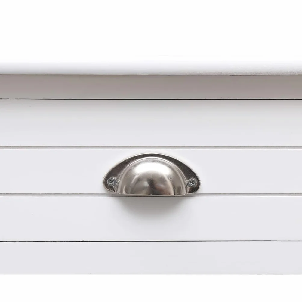 vidaXL Escritorio de Madera Maciza de Paulownia Blanco 108x45x76 cm