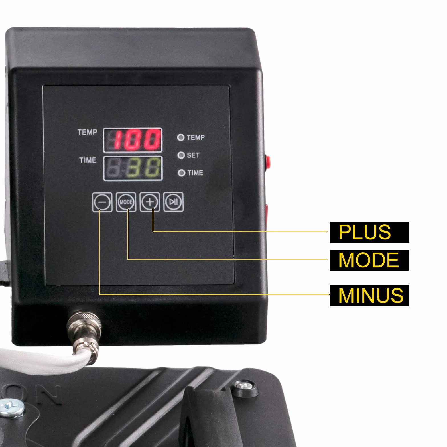 VEVOR 5 en 1 Prensa de Calor, Máquina de Transferencia de Calor Multifuncional de 38 x 30 cm, Máquina de Impresión de Calor Giratoria para Tazas Camisetas con Pantalla LED Digital Negro