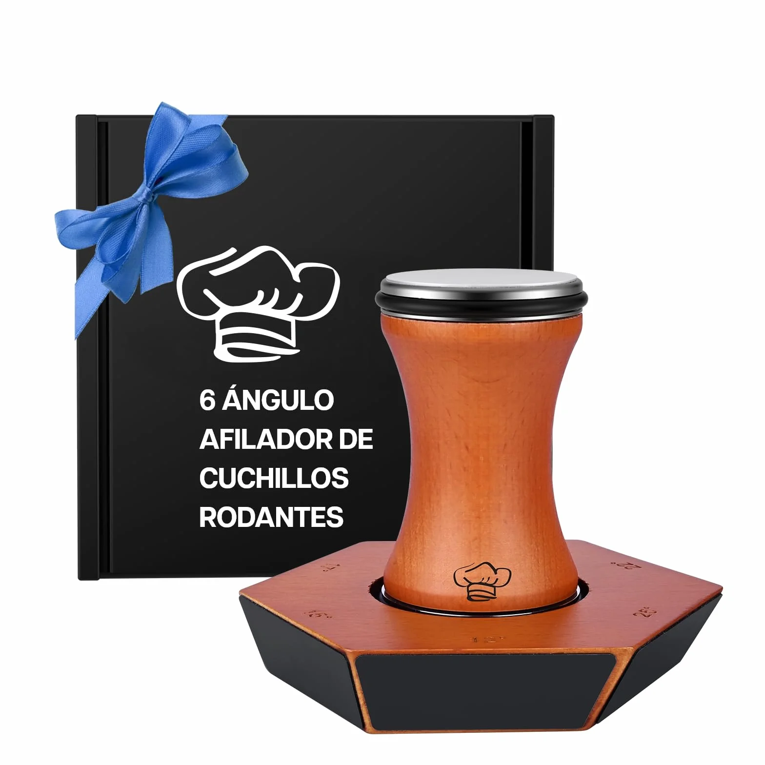 Afilador Cuchillos de Rodillo por MMOBIEL - 6 Ángulos Magnéticos (12°, 15°, 17°, 19°, 22°, 25°) - Kit de Afilado con Discos de Diamante - Kit Manual para Cuchillos - Regalos para Hombre & Mujer
