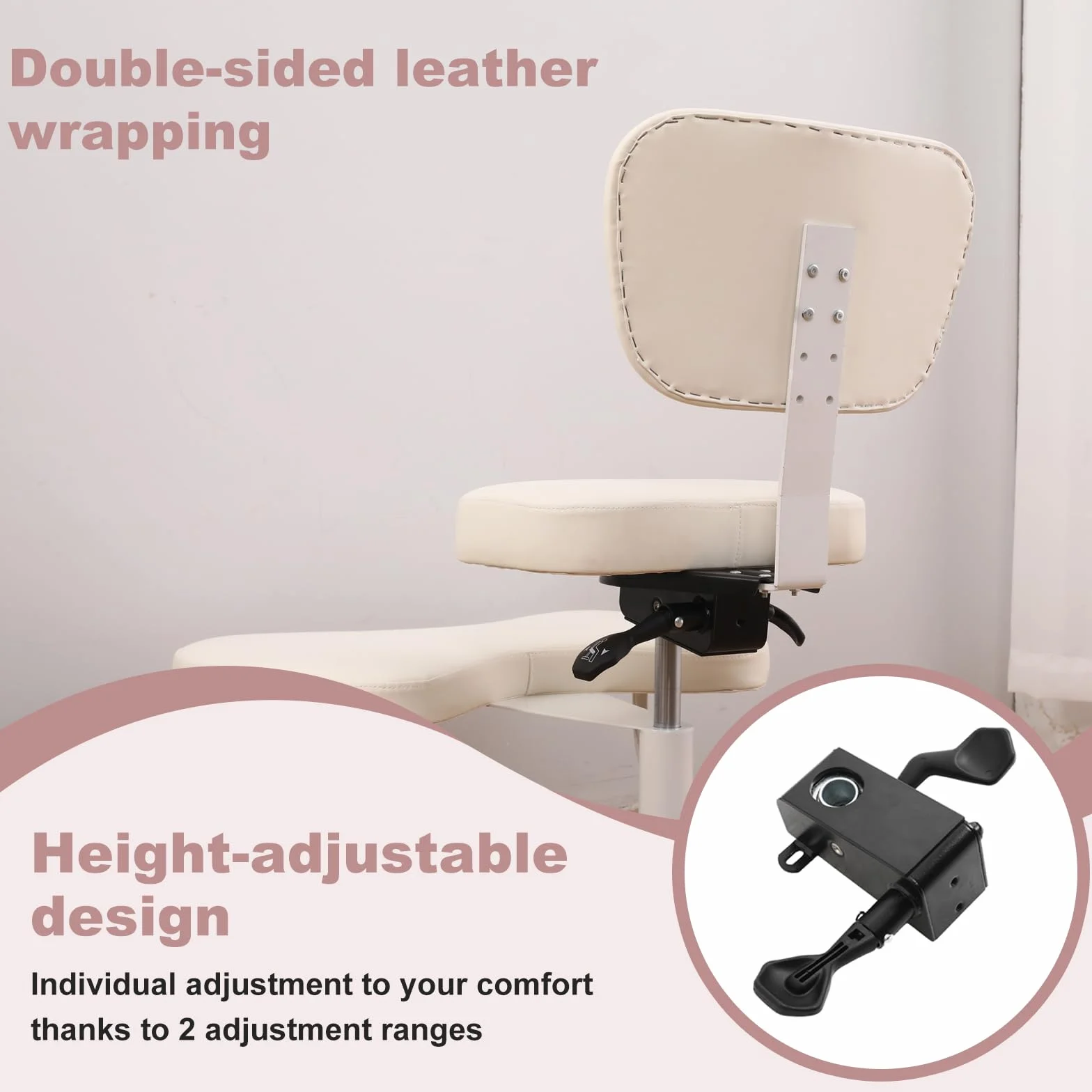 Silla ergonómica de meditación para TDAH, con soporte lumbar y ruedas, altura regulable, silla de oficina con patas cruzadas y reposapiés, color blanco