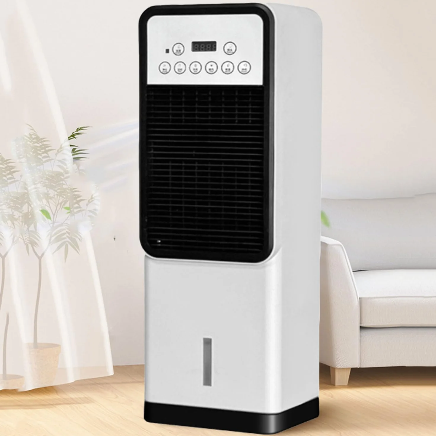 Enfriador de aire evaporativo portátil 3 en 1 con tanque de agua de 3 litros, 4 modos, 3 velocidades, control remoto, oscilación de 120°, temporizador de 12 horas para refrigeración de habitaciones