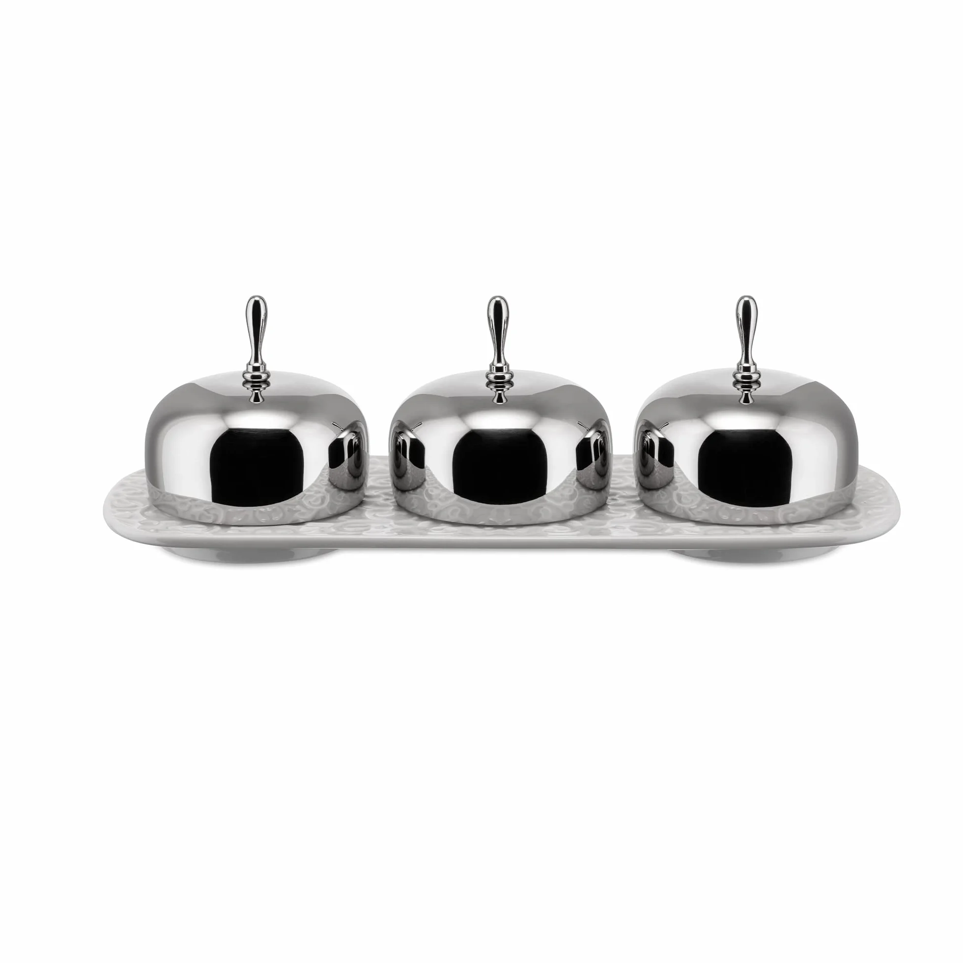Alessi MW15 Dressed Mermelada Carcasa con 3 Cámaras de Porcelana