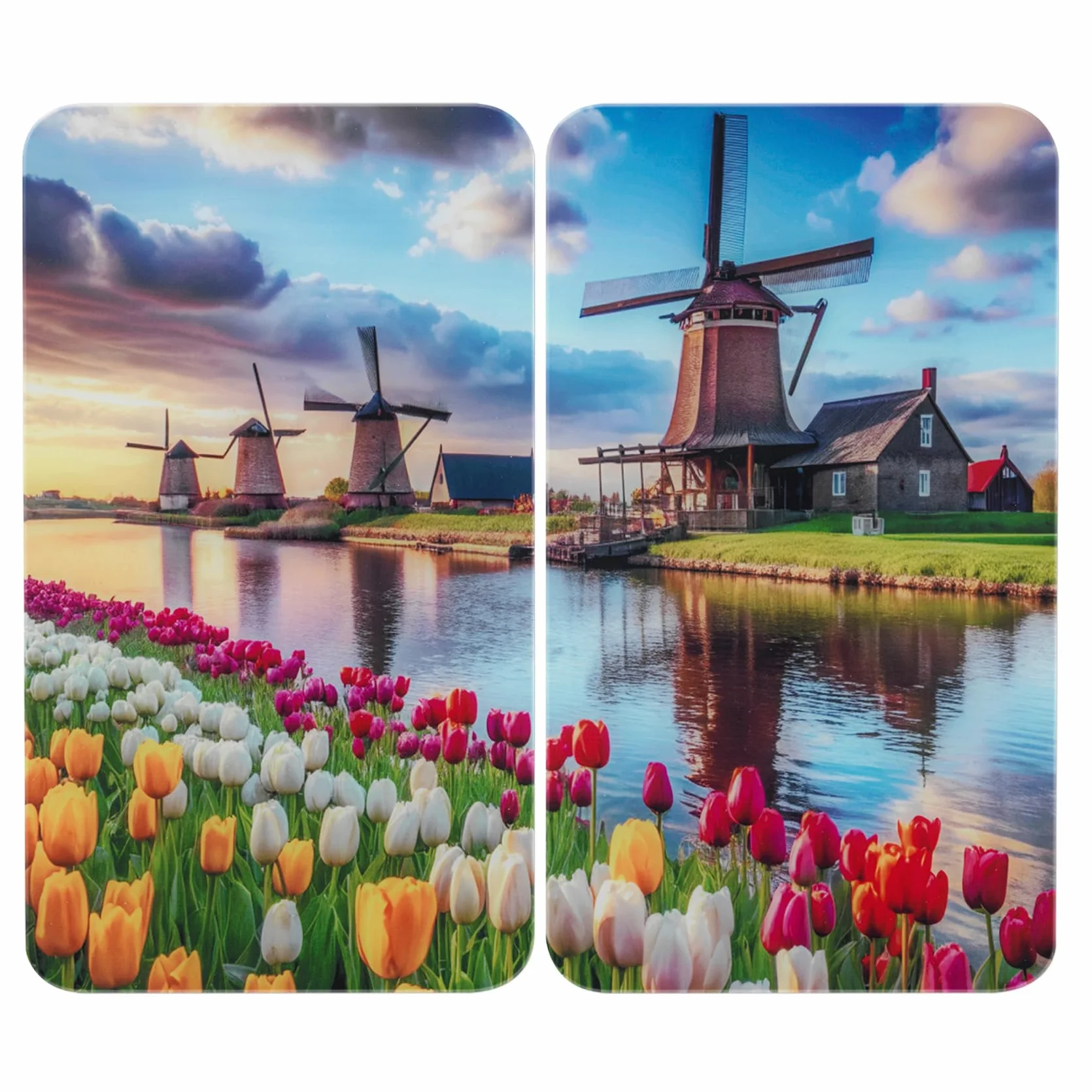 WENKO Placas protectoras cocina Mod Molino Viento ajustable altura 30x52 cm juego 3 vidrio