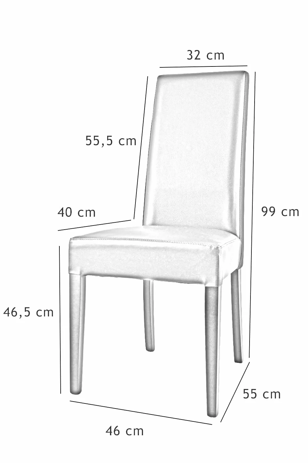 t m c s Tommychairs - Set 4 sillas Luisa para Cocina, Comedor, Bar y Restaurante, solida Estructura en Madera de Haya Color wengué y Asiento tapizado en Polipiel Color Cuero