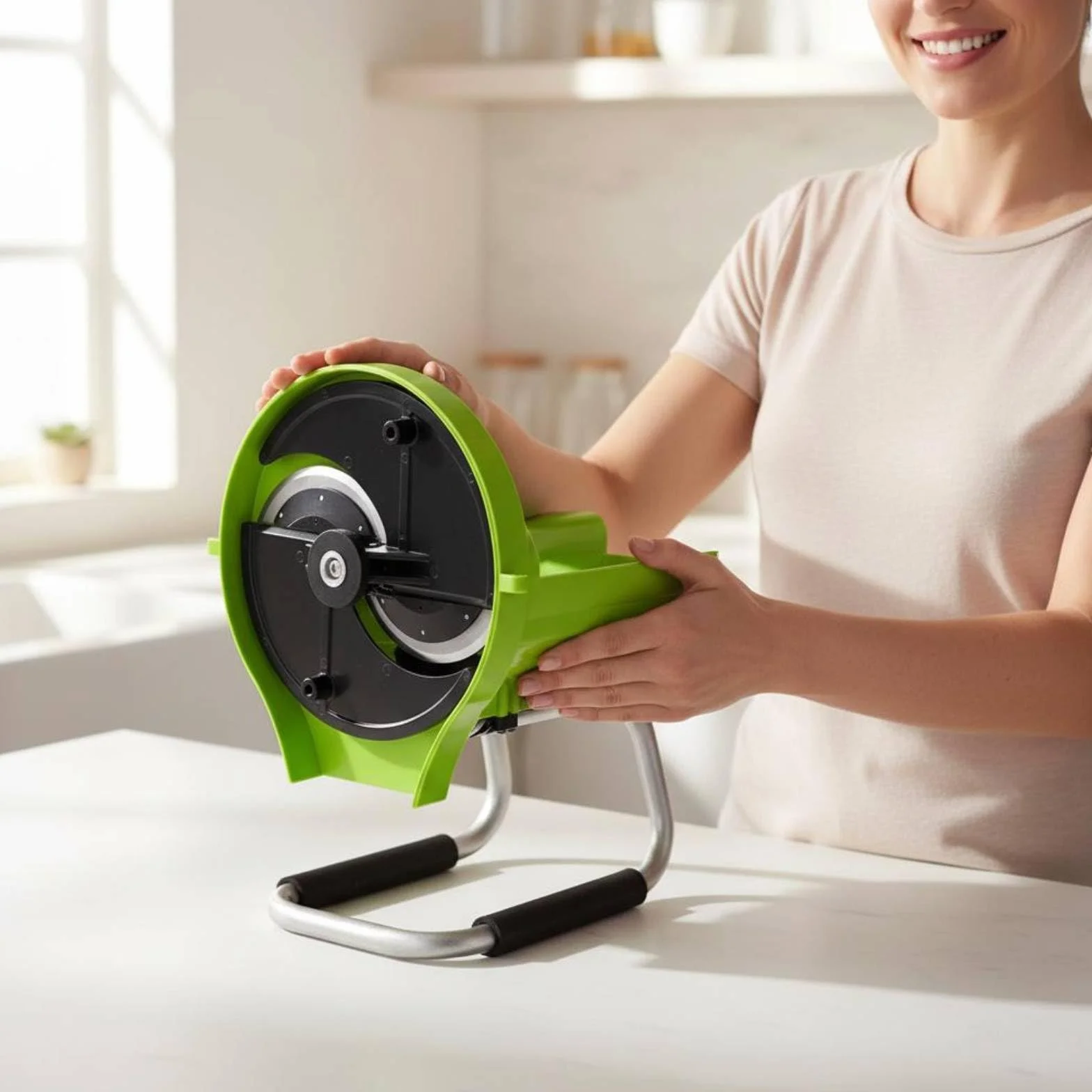 Qianly de Verduras Manual Rebanador Mandolina con de Acero Inoxidable Ahorra en Preparaciones Adecuado para Cocina Diaria Preparación de Ensaladas Aperitivos Hogar