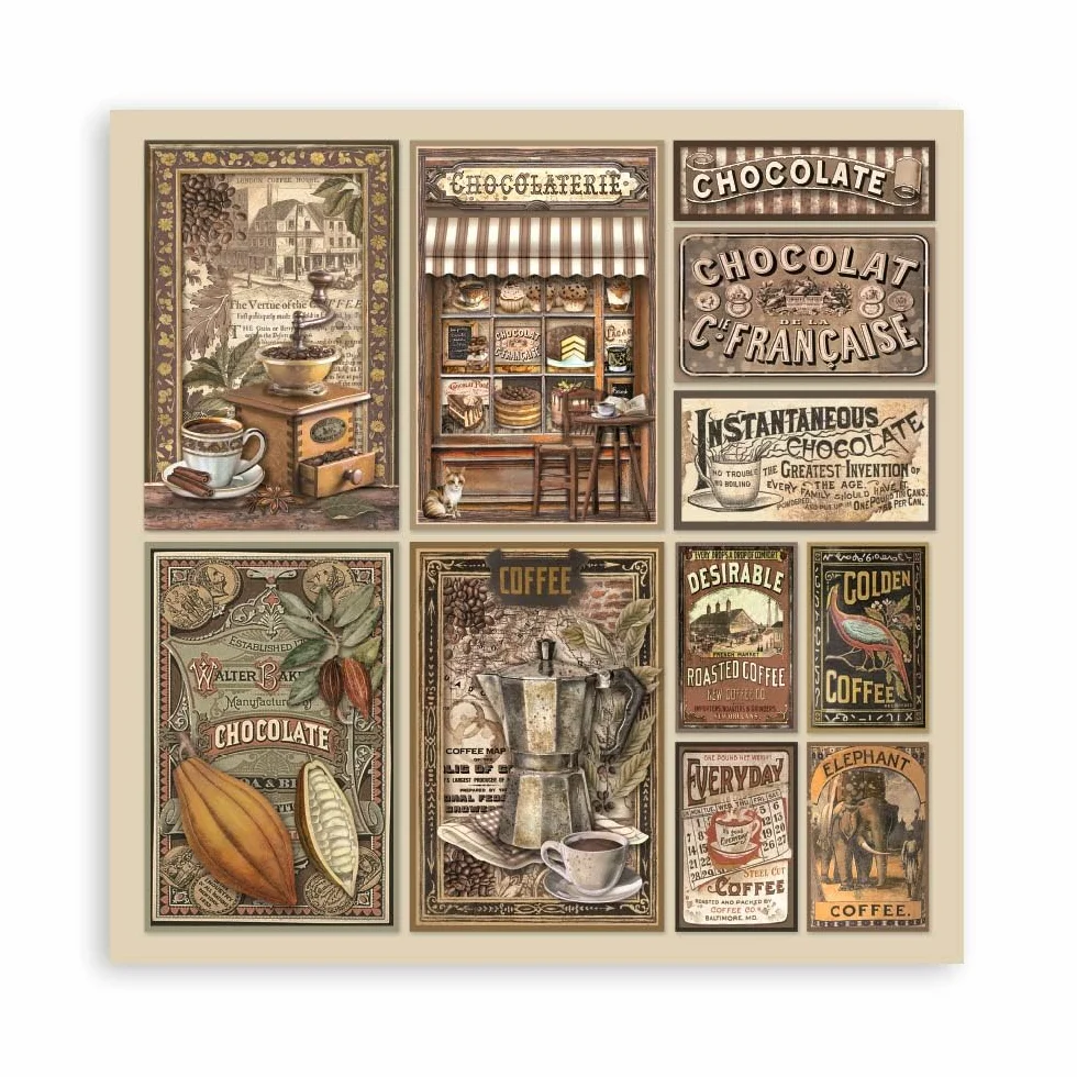 Scrapbooking Pad 20,3 x 20,3 cm (8 x 8 pulgadas) Coffee and Chocolate