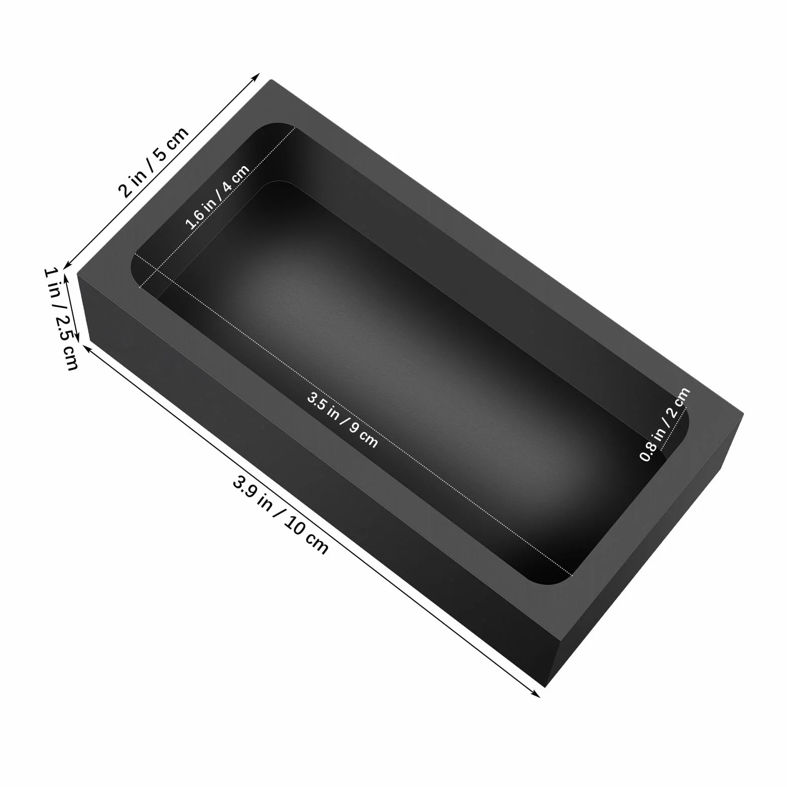 Hemobllo Molde de Grafito para Fundir Metales 3 Crisoles 100X50X25 MM Resistentes para Horno de Fundición y Uso en Joyería