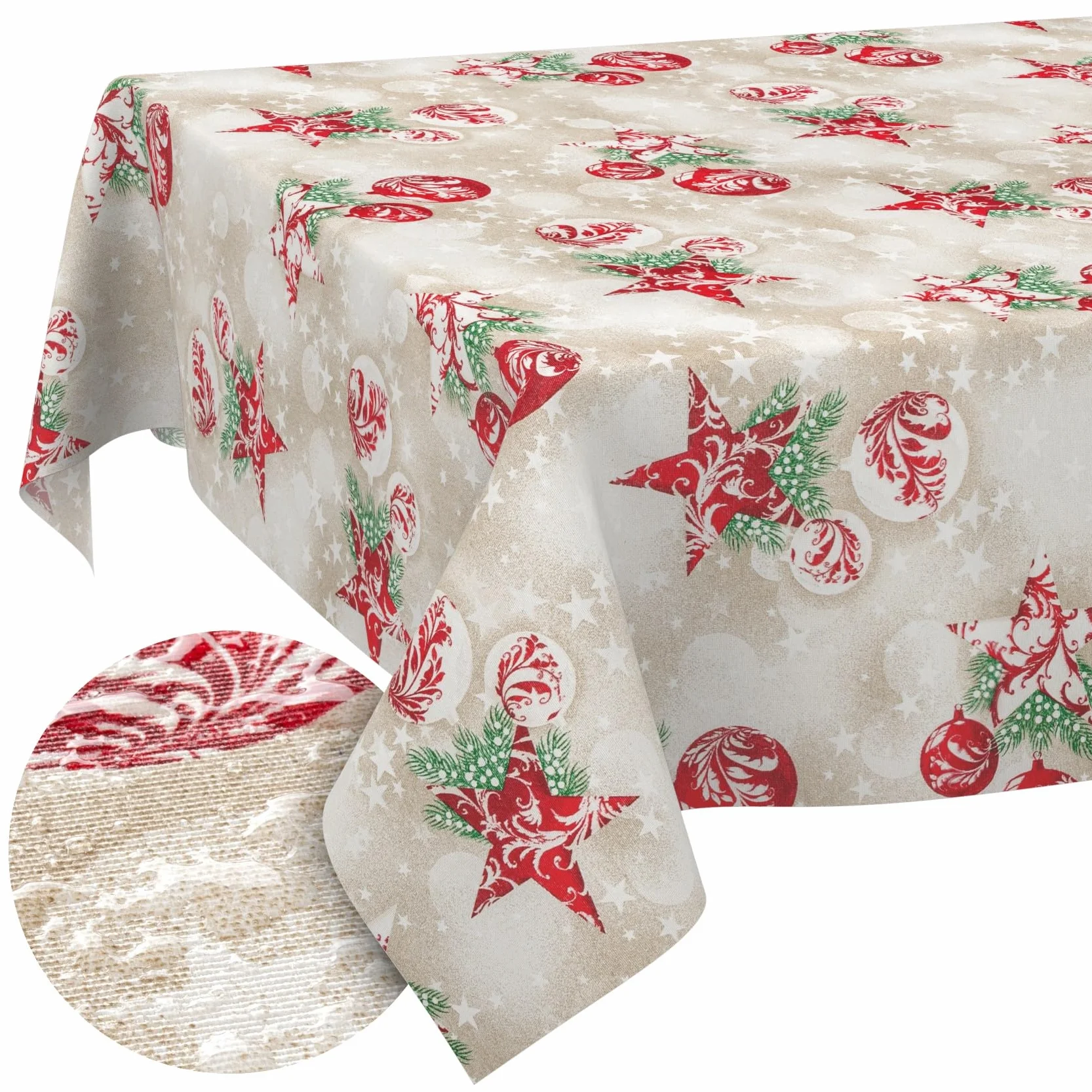 Mantel de tela textil lavable, mantel de algodón y poliéster, 500 x 140 cm (5 m), para interior y exterior