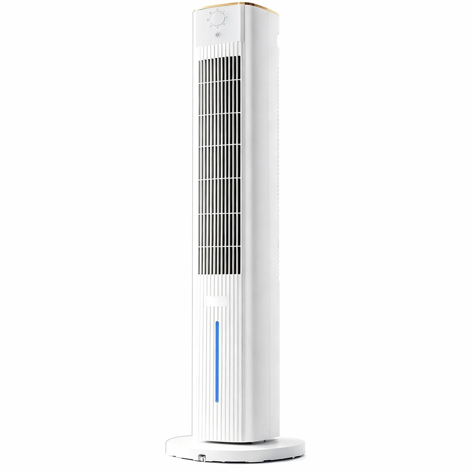 Ventilador Torre Silencioso, 40W Ventilador Columna, Flujo de Aire 200m³/h | Ventiladores de Torre, Oscilación 80°, Doble Depósito de Agua 5L, 3 Velocidades, Estable 30cm, para Hogar