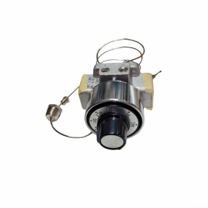 Termostato comercial para freidora de gas 150-200C, válvula de control de metal, regulador de seguridad para equipos de cocina, puerto estándar plateado