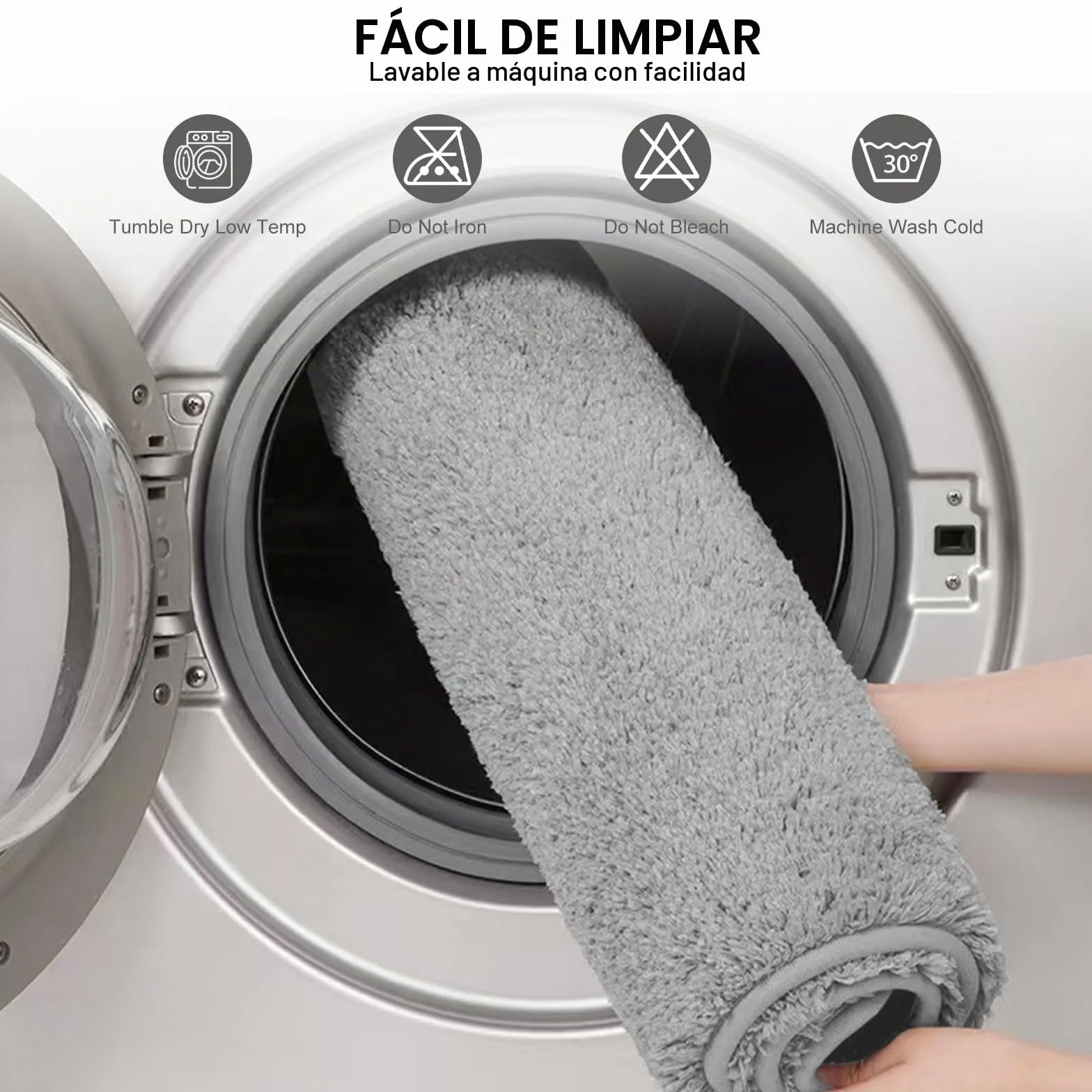 Alfombra de Baño Antideslizante 40x60 cm Microfibra Gris Oscuro