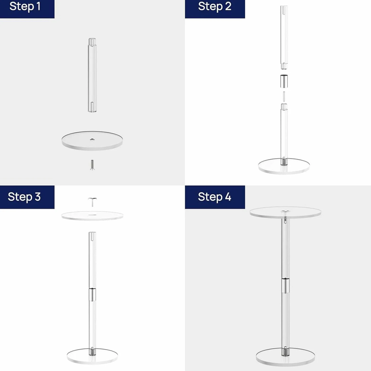 Mesa auxiliar para bebidas, mesa alta para bebidas de acrílico | mesa transparente para bebidas, aperitivos, teléfonos y café, mesa auxiliar moderna de acrílico