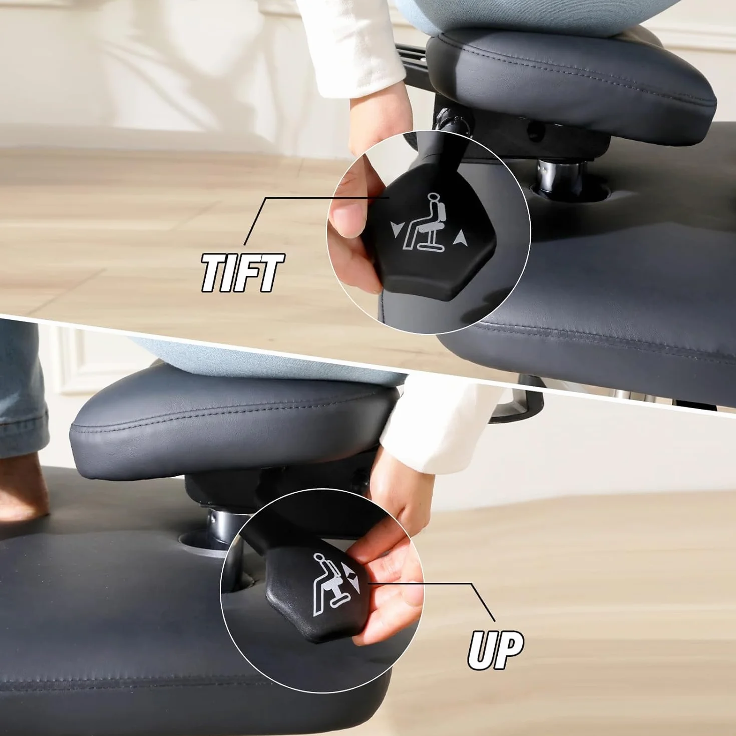 Silla de meditación para oficina o hogar, silla de rodilla con soporte lumbar y ángulo de inclinación ajustable, silla de yoga ADHD para adultos (negro)