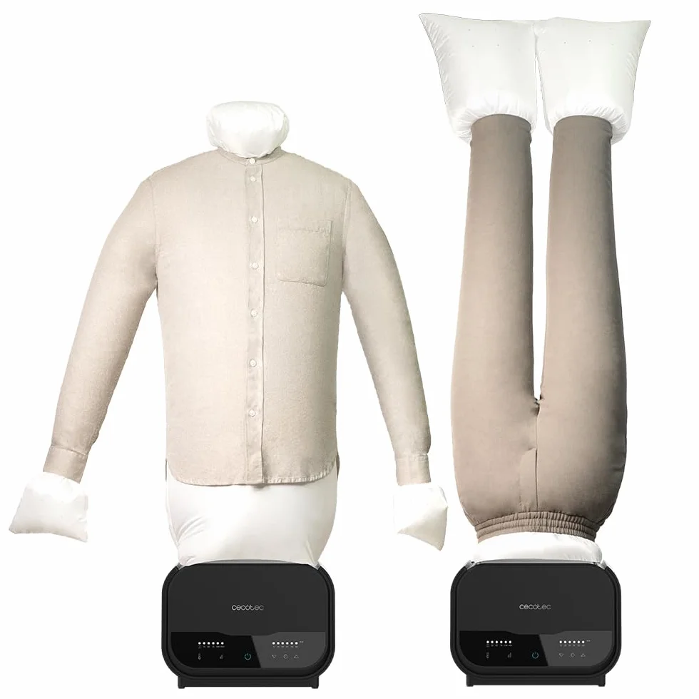 Cecotec Maniquí de Planchado y Secado IronHero 1200 Mannequin Dry. 1200 W, Elimina Arrugas y Desodoriza, Camisa y pantalón, Autonomía 180 min, Control Táctil, Temporizador, Temperatura Regulable