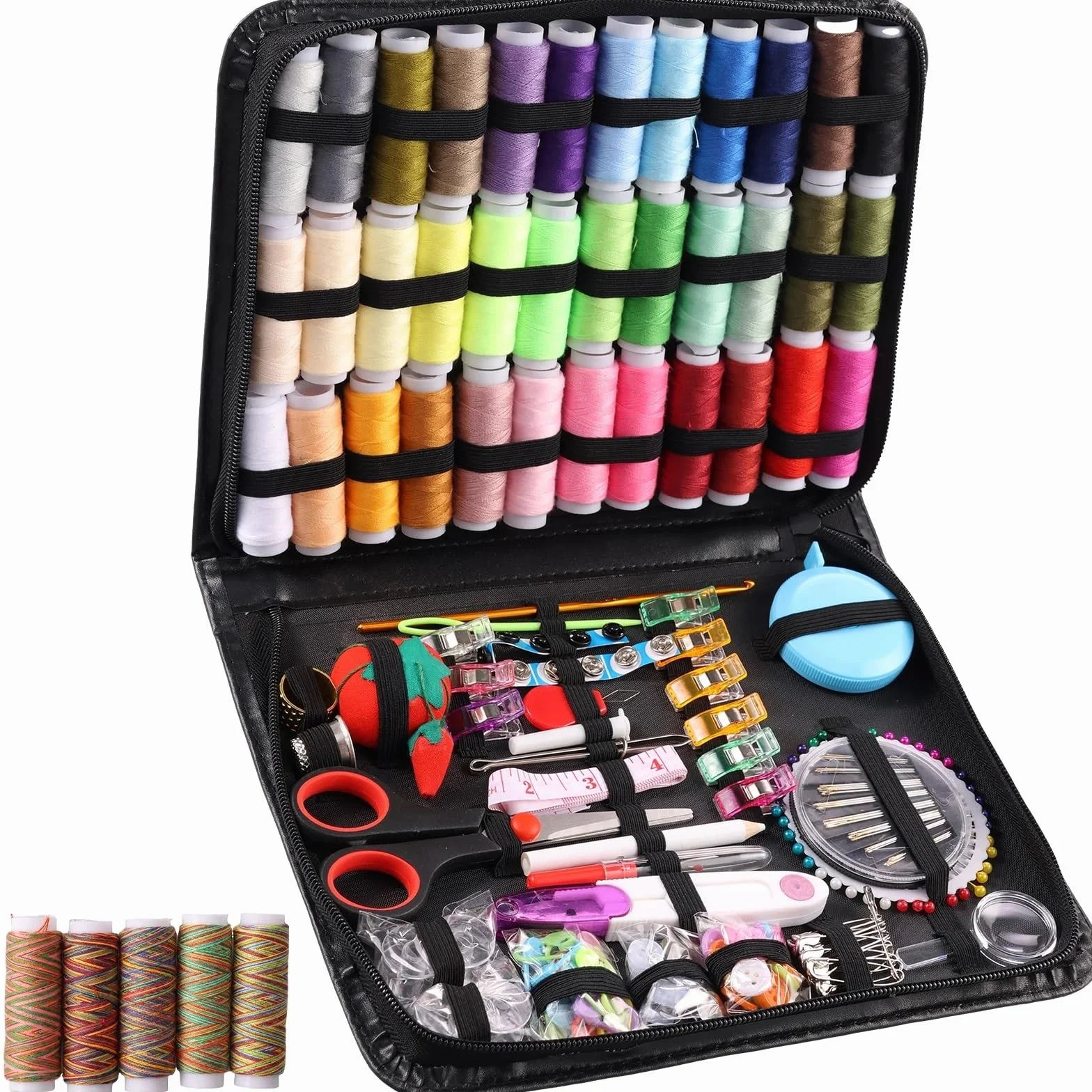 Kit de 229 agujas e hilo for coser, accesorios con, tijeras, cinta métrica y más for el hogar, trabajo los viajes Kit de costura de viaje