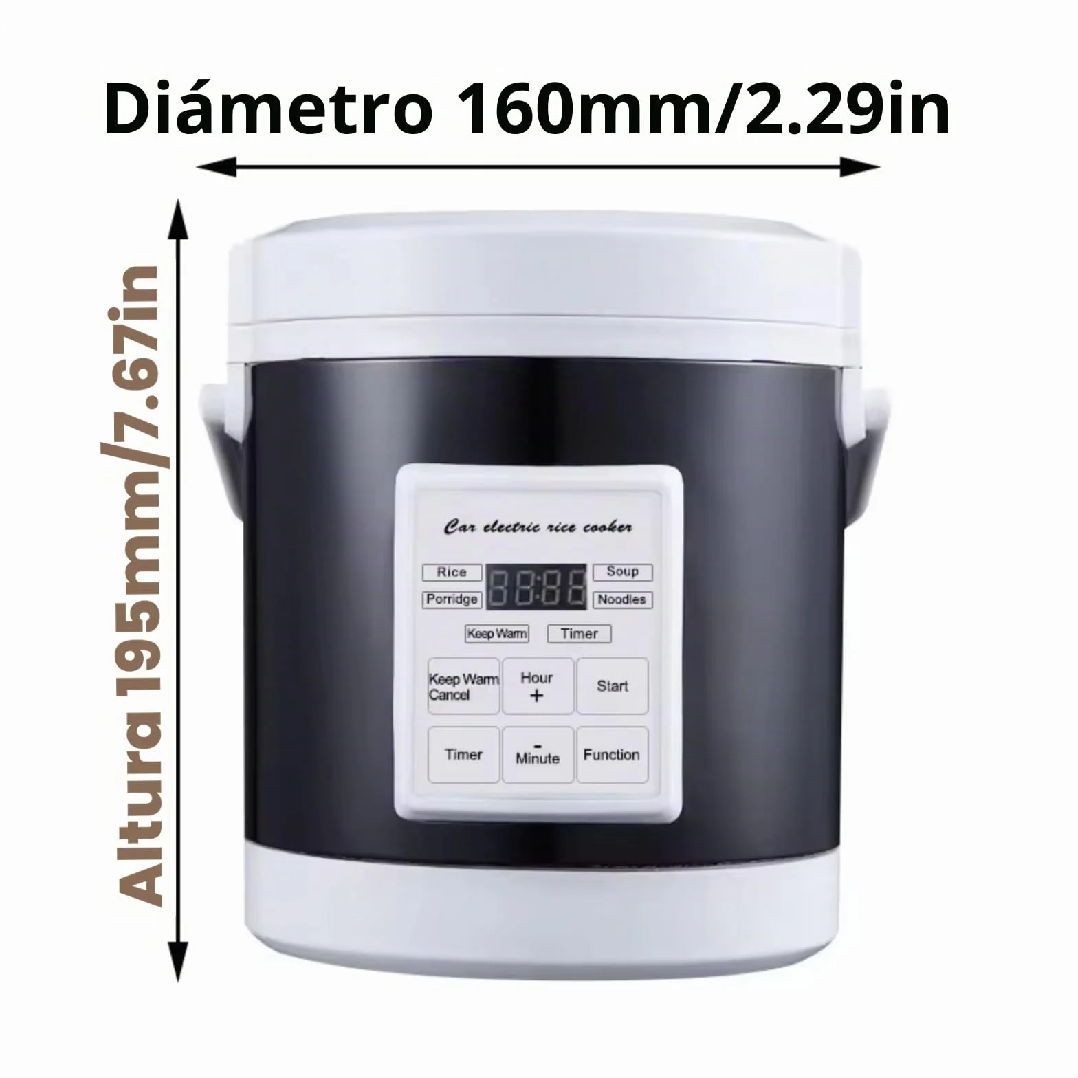 Olla Arrocera Eléctrica De Uso Multifuncional 12V/24V Y Electrodoméstico Cocina Adecuada para Coches Y Cocinas Uso Cocina Eléctrica Portátil