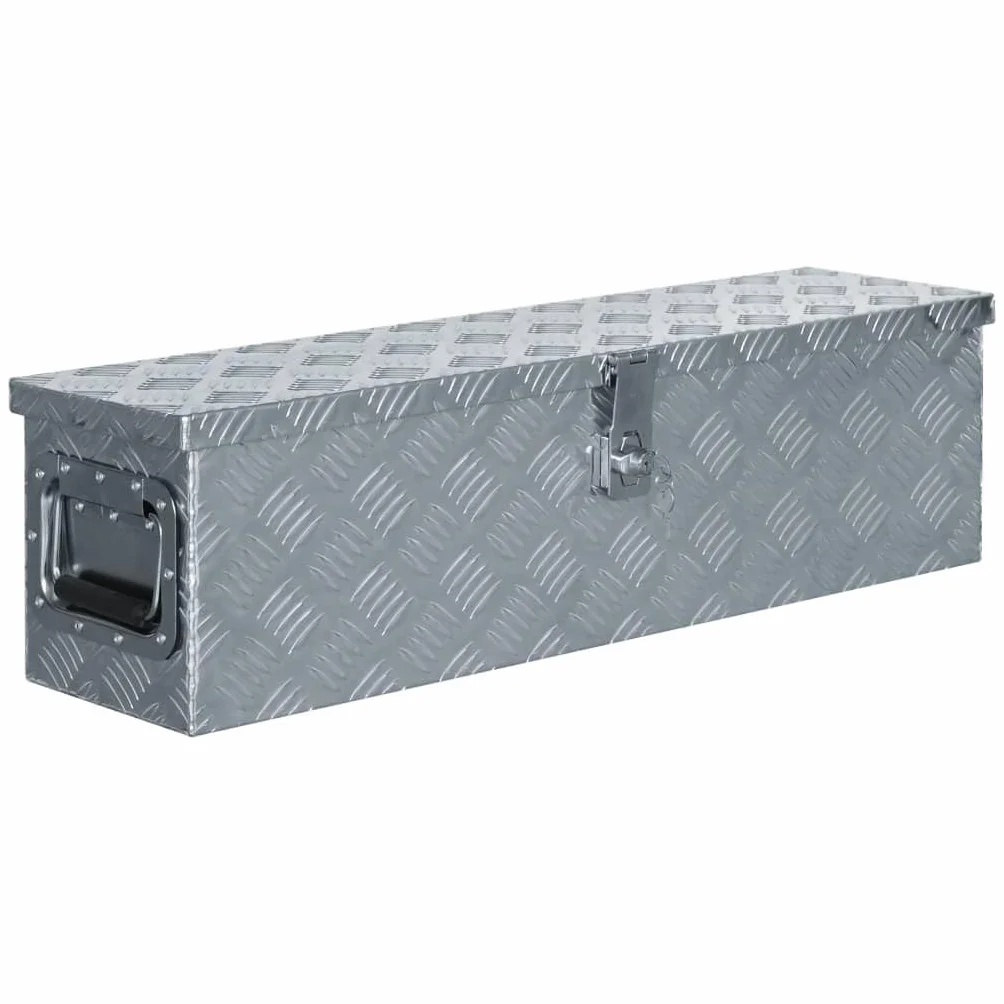 SKM Caja de Aluminio 80,5x22x22 cm Plateada,Bricolaje,Accesorios de Bricolaje,Organización y Almacenamiento de Herramientas,Cajas de Herramientas,Plateado,5.25 kg,142937