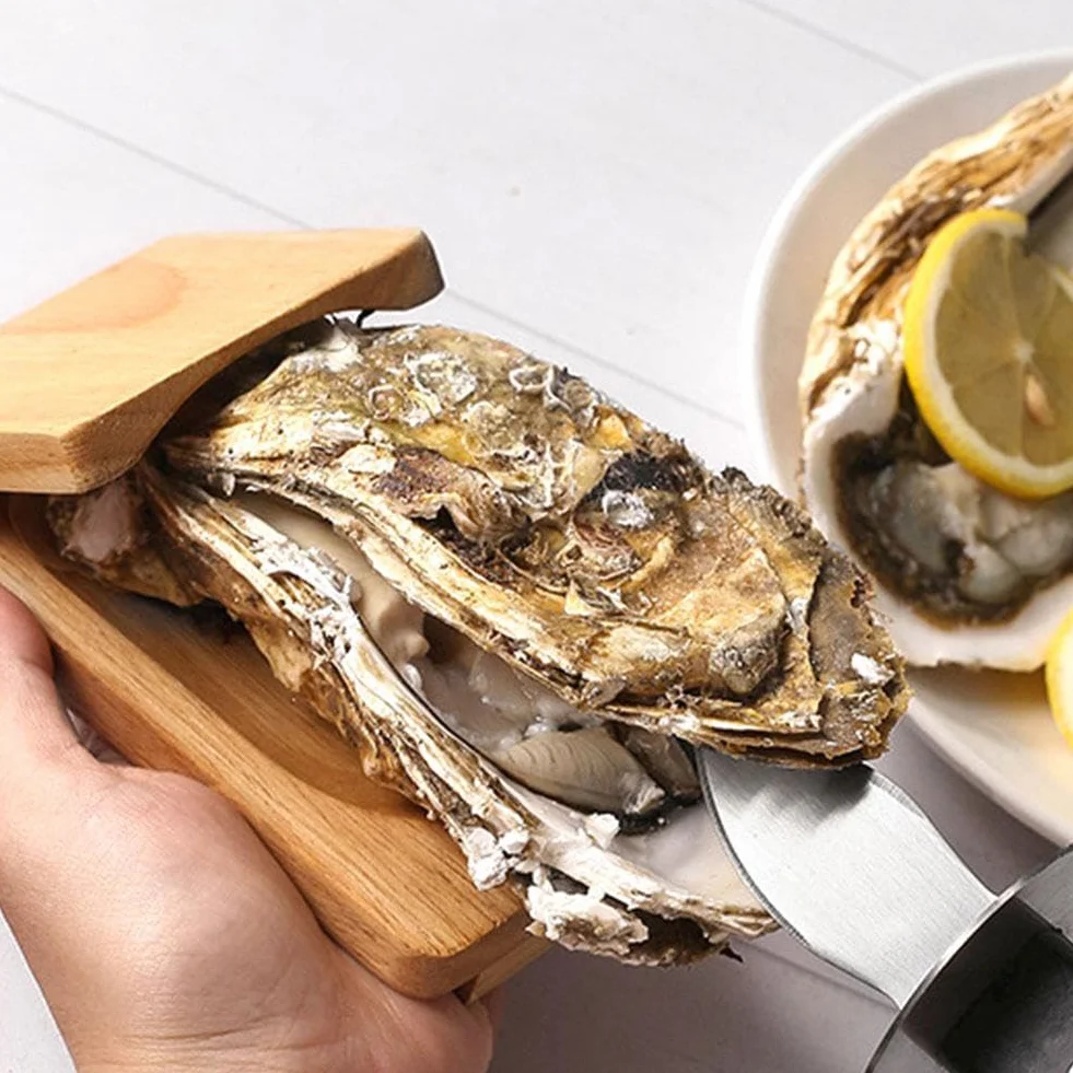 Abrazadera de ostras, abrazadera de ostras de madera, herramienta de abridor de ostras, herramienta de abridor de mariscos, abrazadera de madera para ostras de madera, kits de triturador