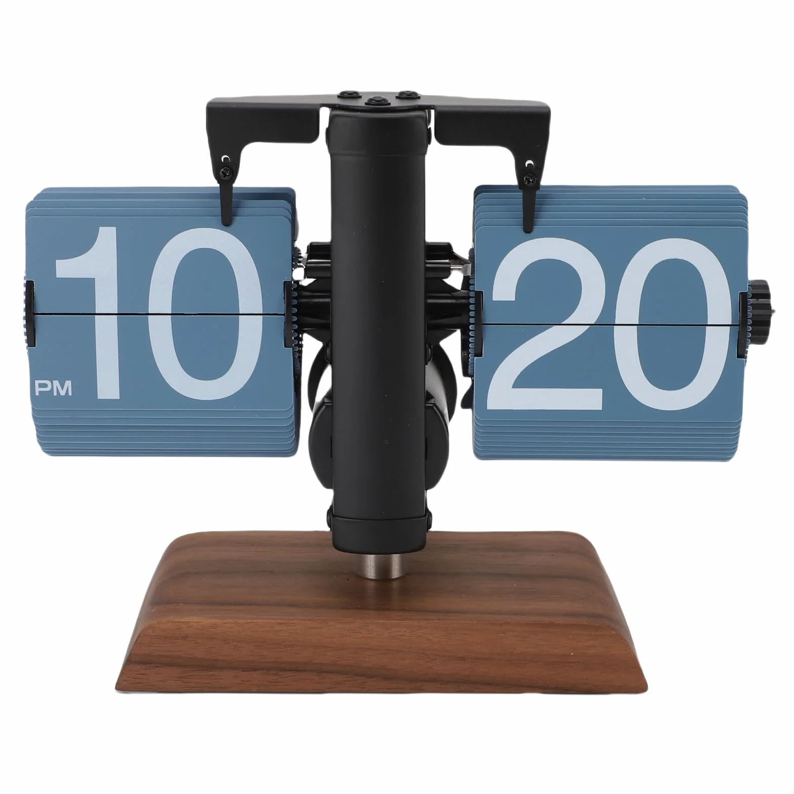Pissente Reloj Digital Abatible con Pilas, Base de Madera de Acero Inoxidable, Reloj de Escritorio Fácil de Leer para Sala de Estar, Oficina, Estudio, Artículo de Colección, Acero Inoxidable 304,