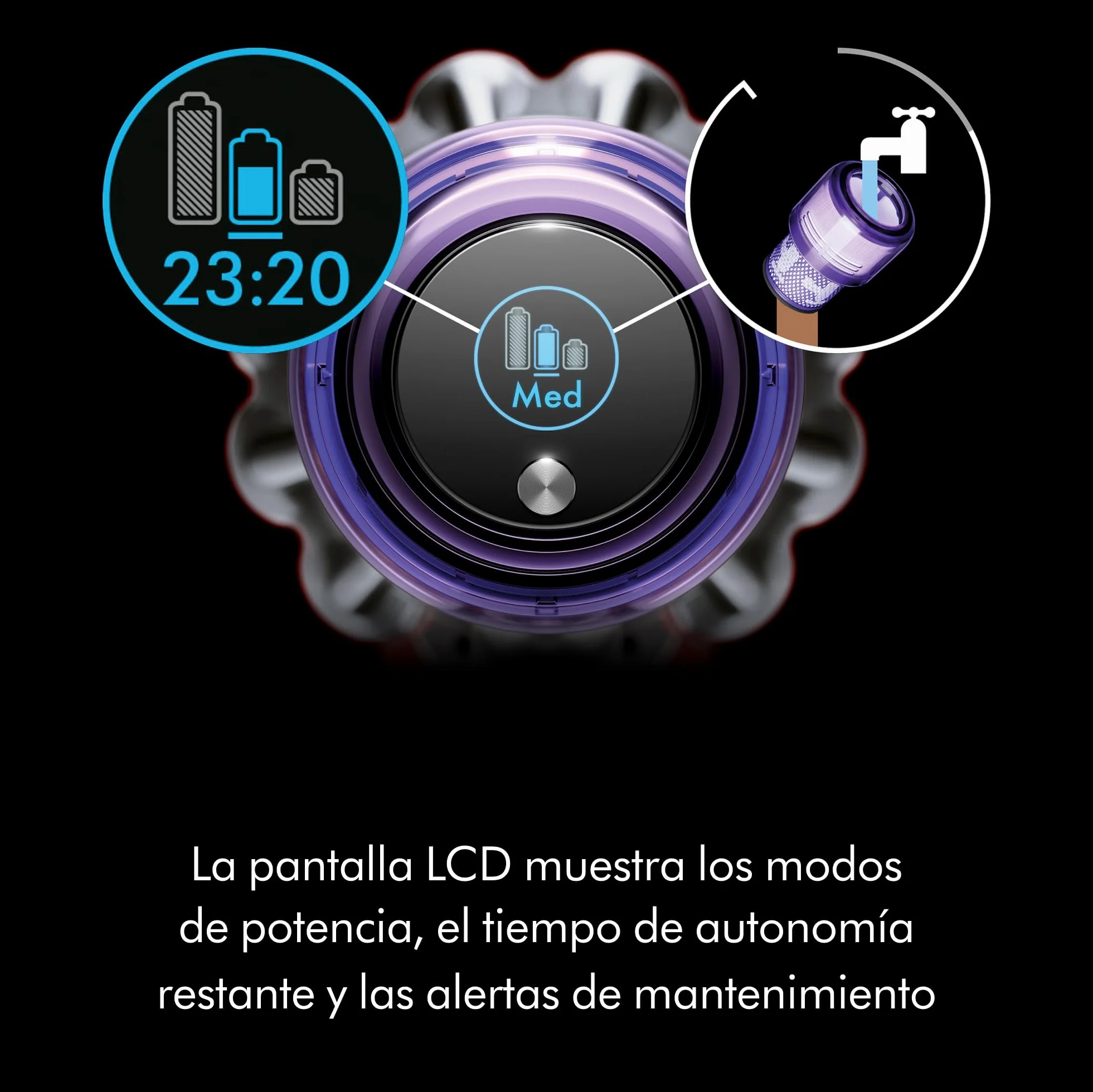 Dyson V11 Advanced aspiradora sin Cable 200 Airwatts 60 min Anti-enredos Mano y Suelos Níquel Violeta