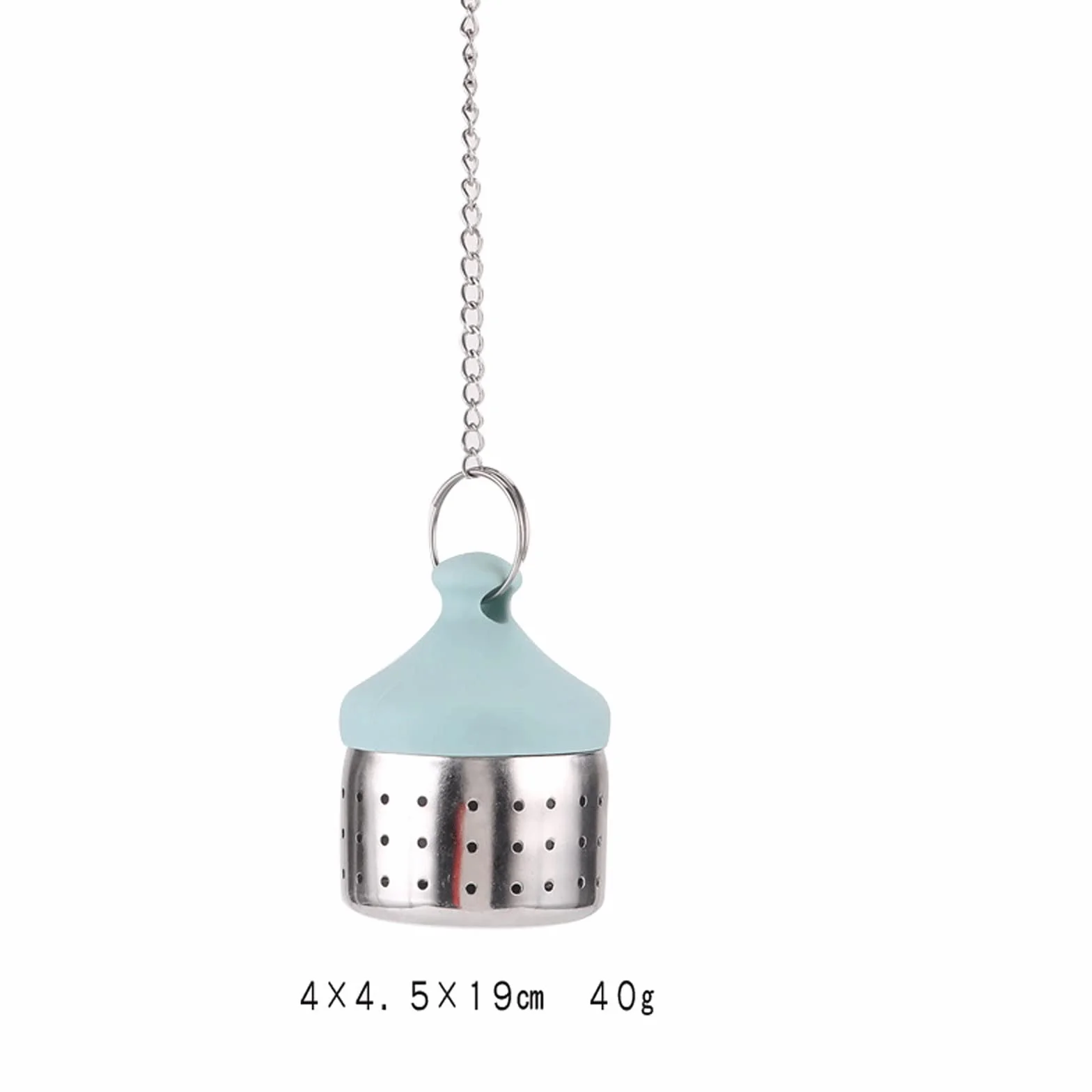 Colador de té creativo con cadena de filtro de té para fugas de té, simple para el hogar, vida en casa, silicona para fugas de té