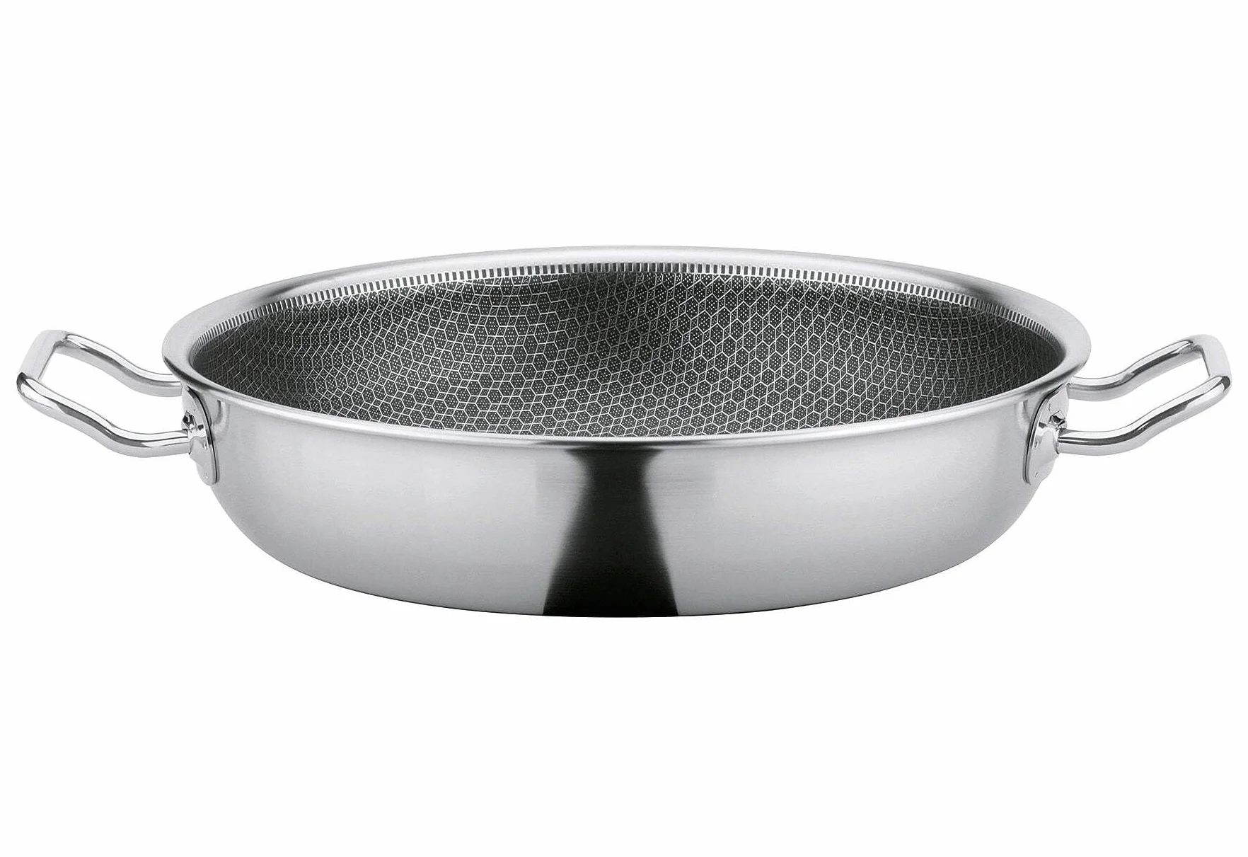 Spring Vulcano Cut Resist Pure Ø 28 cm, acero inoxidable, antiadherente, 100% libre de PFAS, apta para inducción, material multicapa de 5 capas, resistente a los arañazos, horno