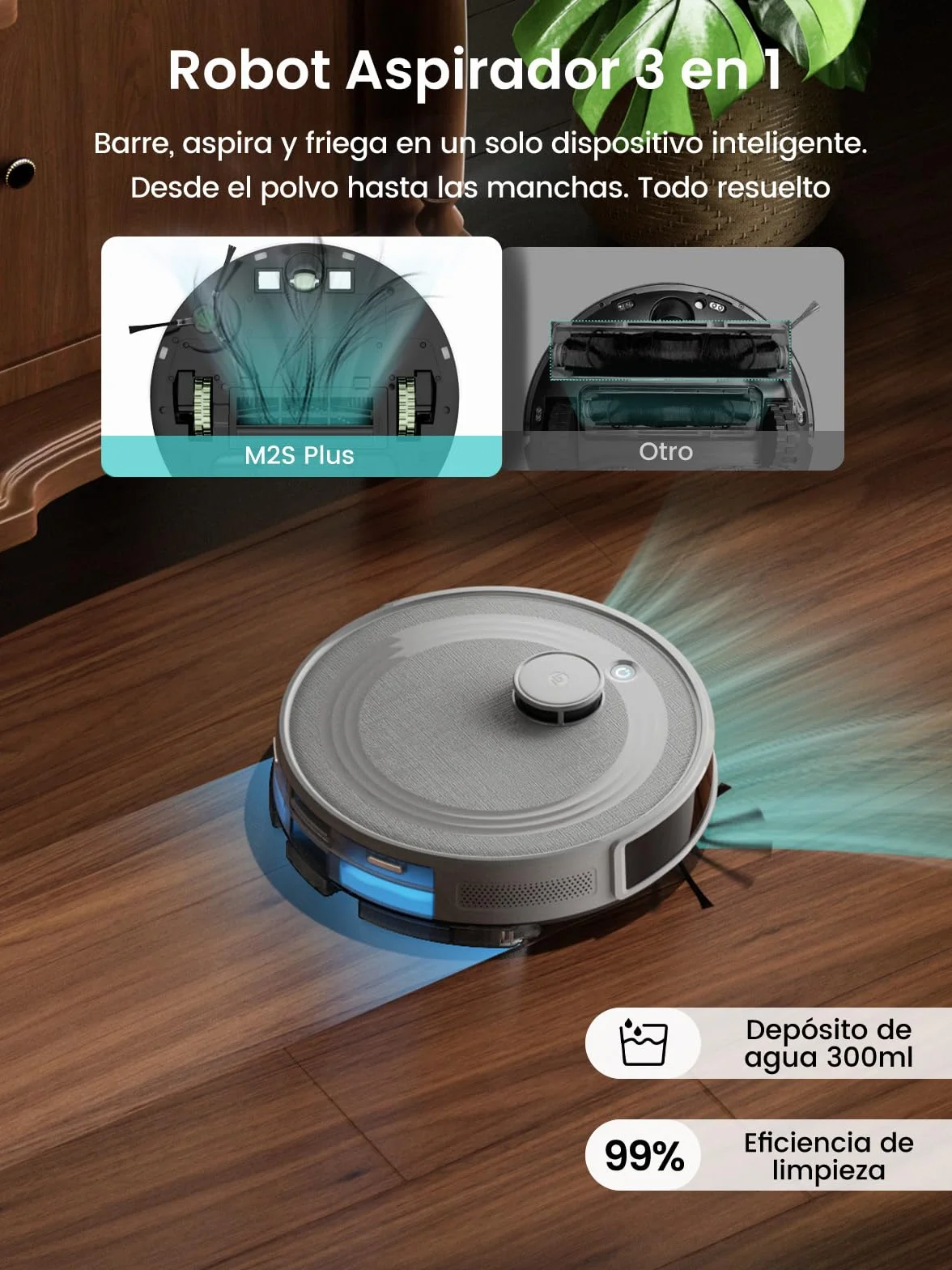 Lefant M2S Plus Robot Aspirador y Fregasuelos 10 000pa